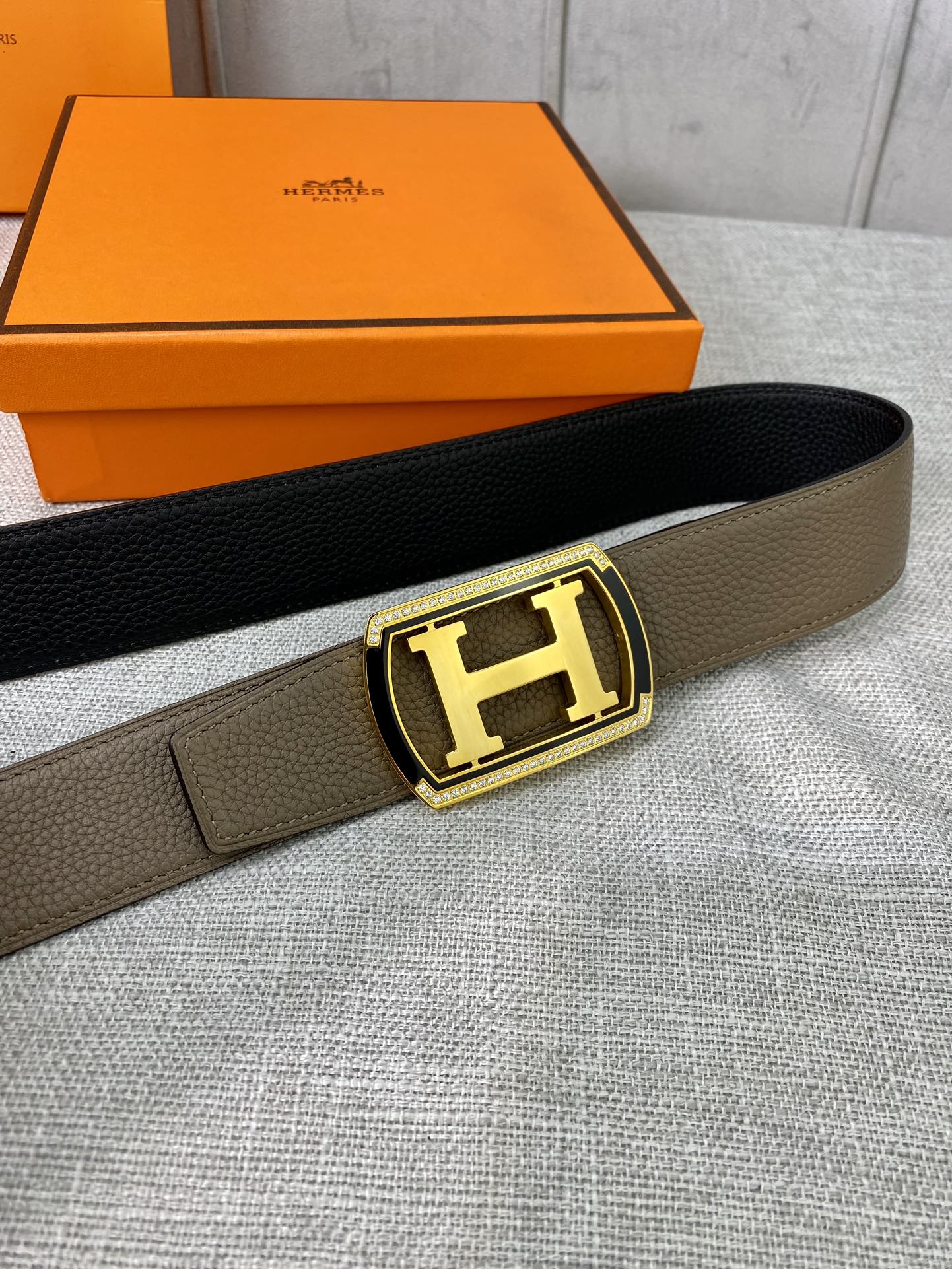 Hermes-38MM爱马仕专柜同步进口epsom双面小牛皮精钢精品五金双面可用