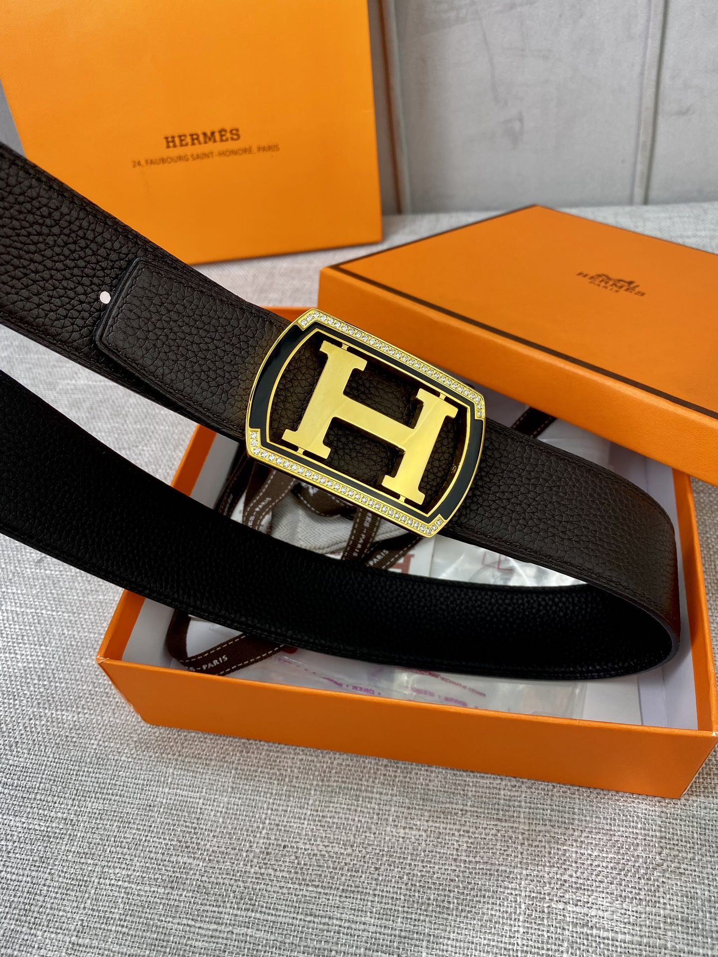 Hermes-38MM爱马仕专柜同步进口epsom双面小牛皮精钢精品五金双面可用