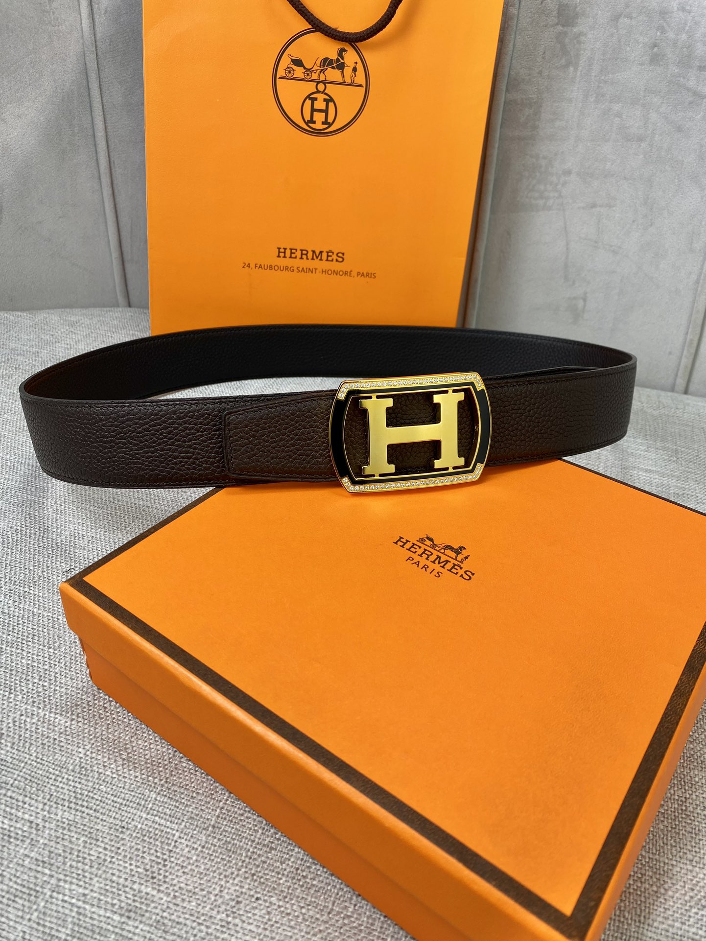 Hermes-38MM爱马仕专柜同步进口epsom双面小牛皮精钢精品五金双面可用