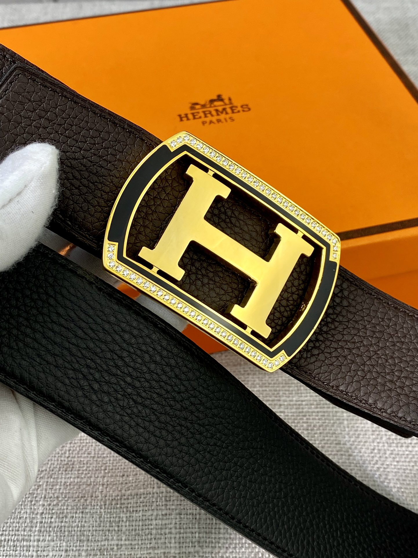 Hermes-38MM爱马仕专柜同步进口epsom双面小牛皮精钢精品五金双面可用