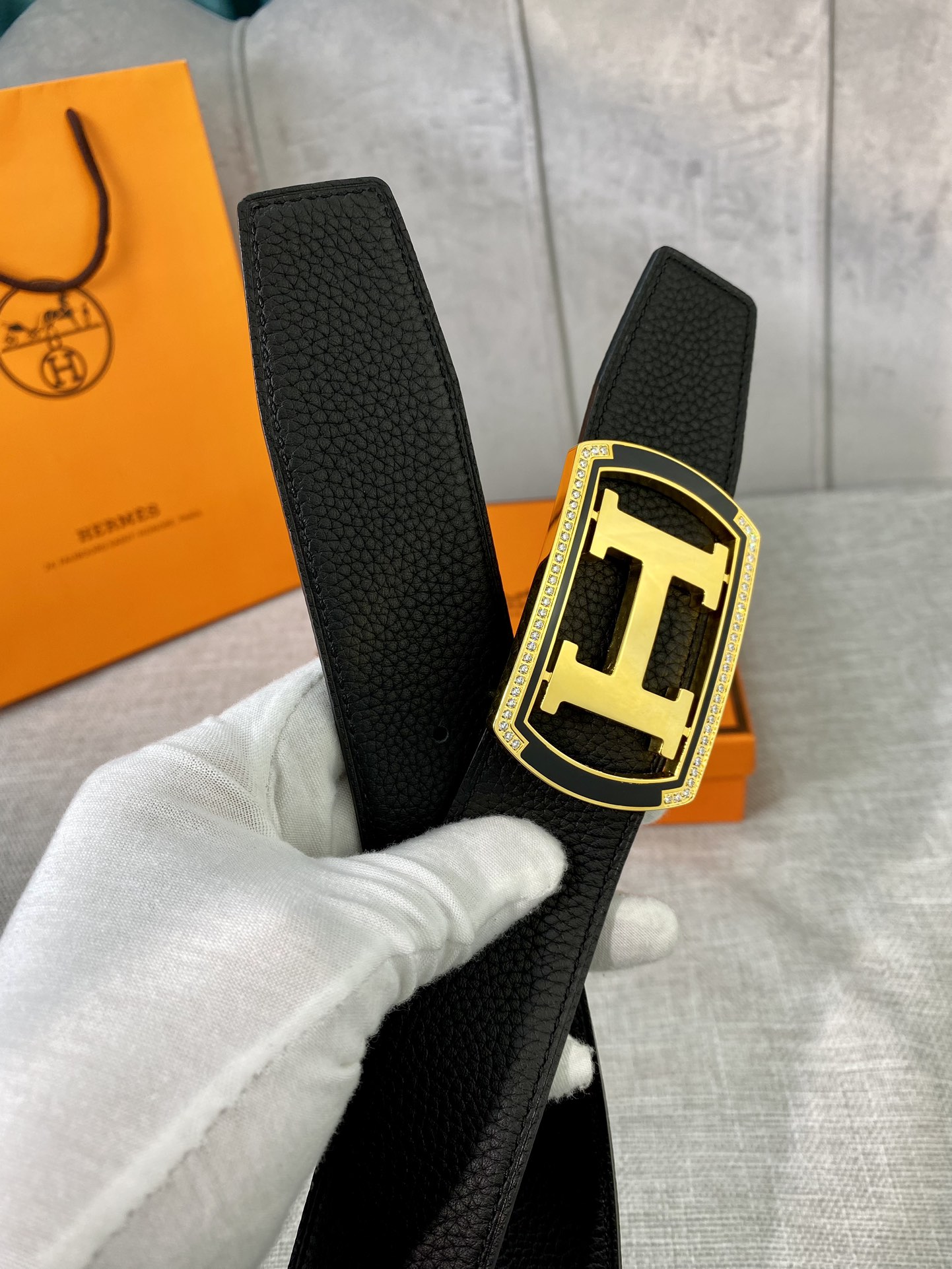 Hermes-38MM爱马仕专柜同步进口epsom双面小牛皮精钢精品五金双面可用