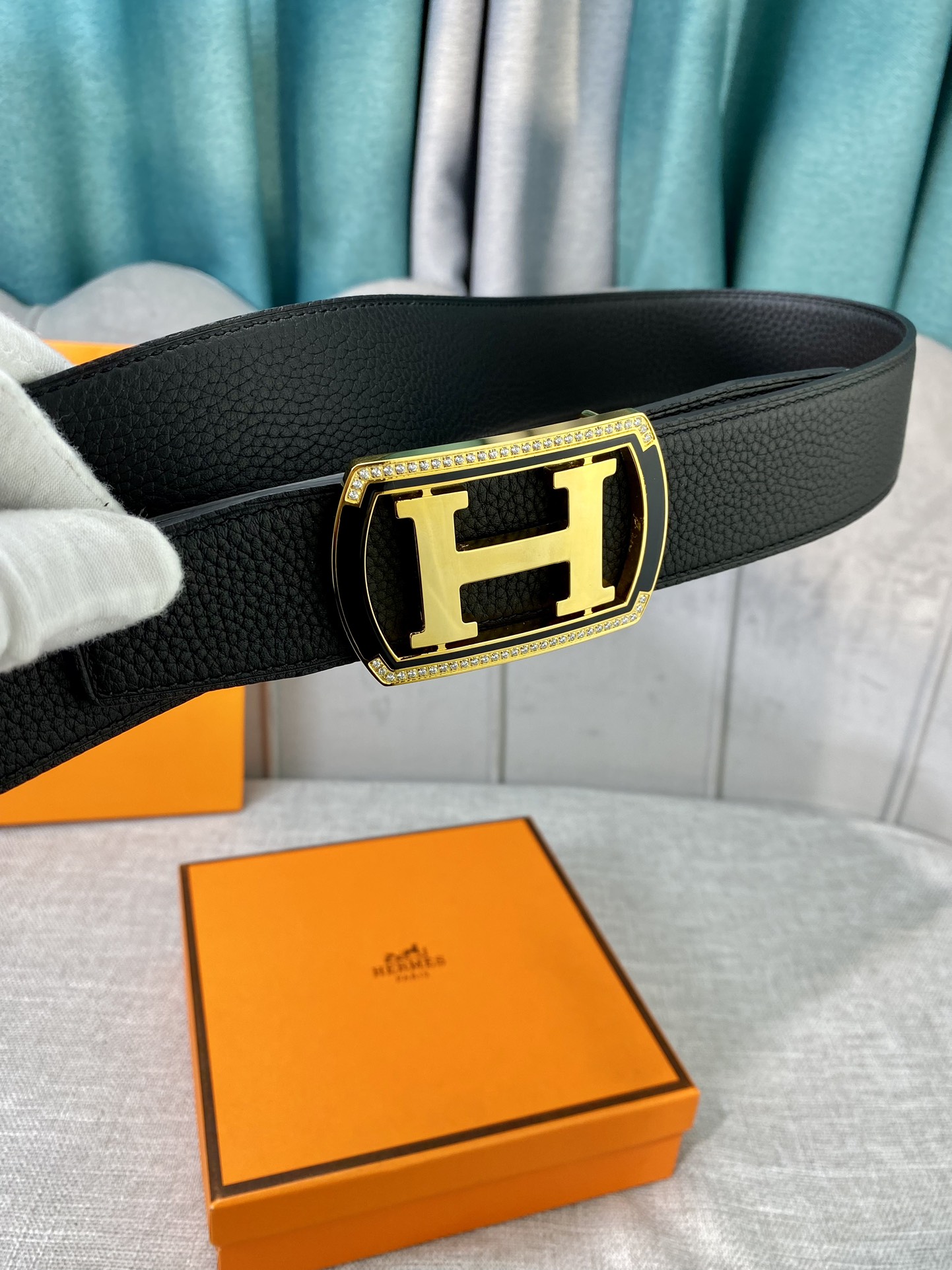 Hermes-38MM爱马仕专柜同步进口epsom双面小牛皮精钢精品五金双面可用