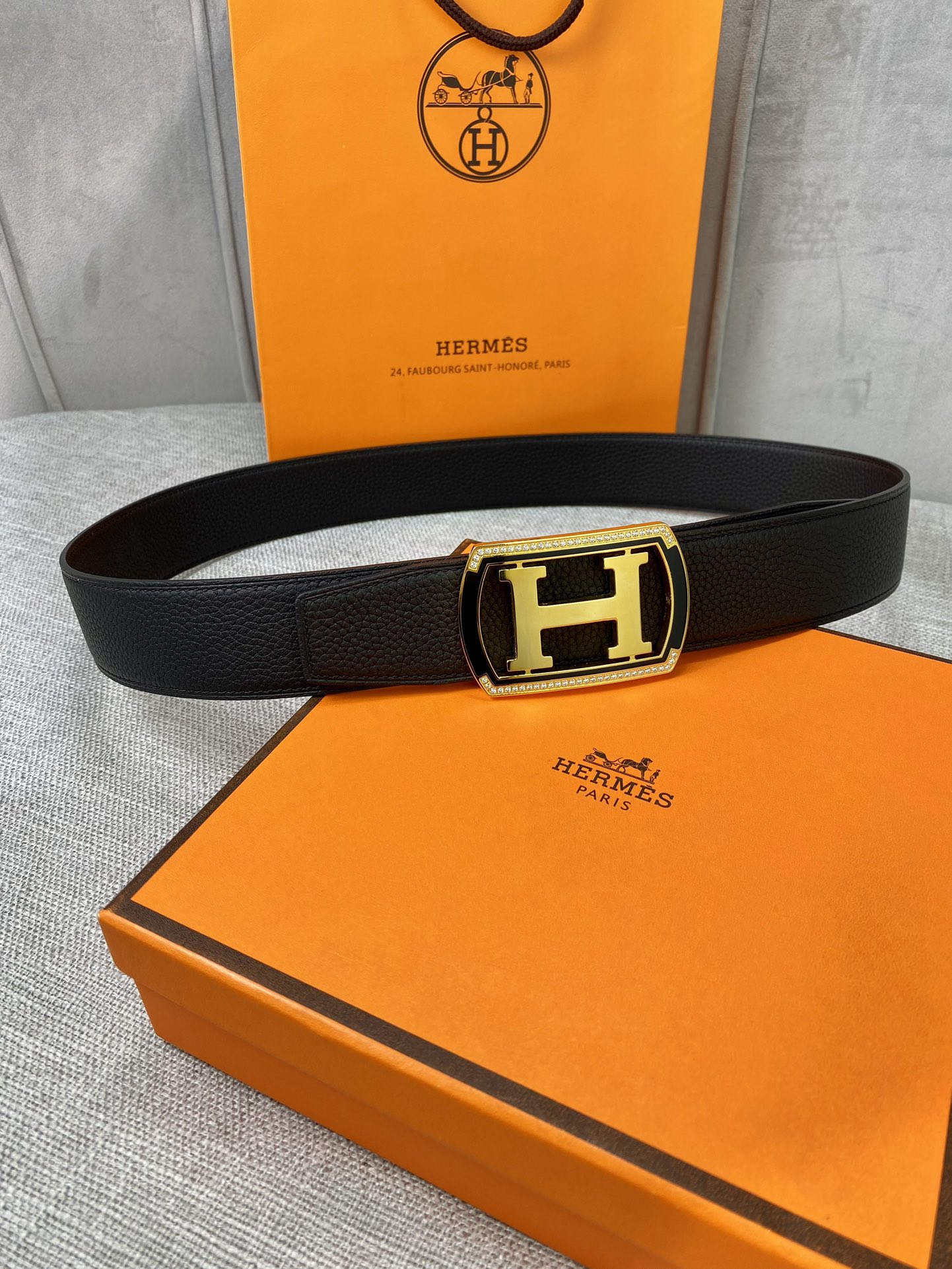 Hermes-38MM爱马仕专柜同步进口epsom双面小牛皮精钢精品五金双面可用