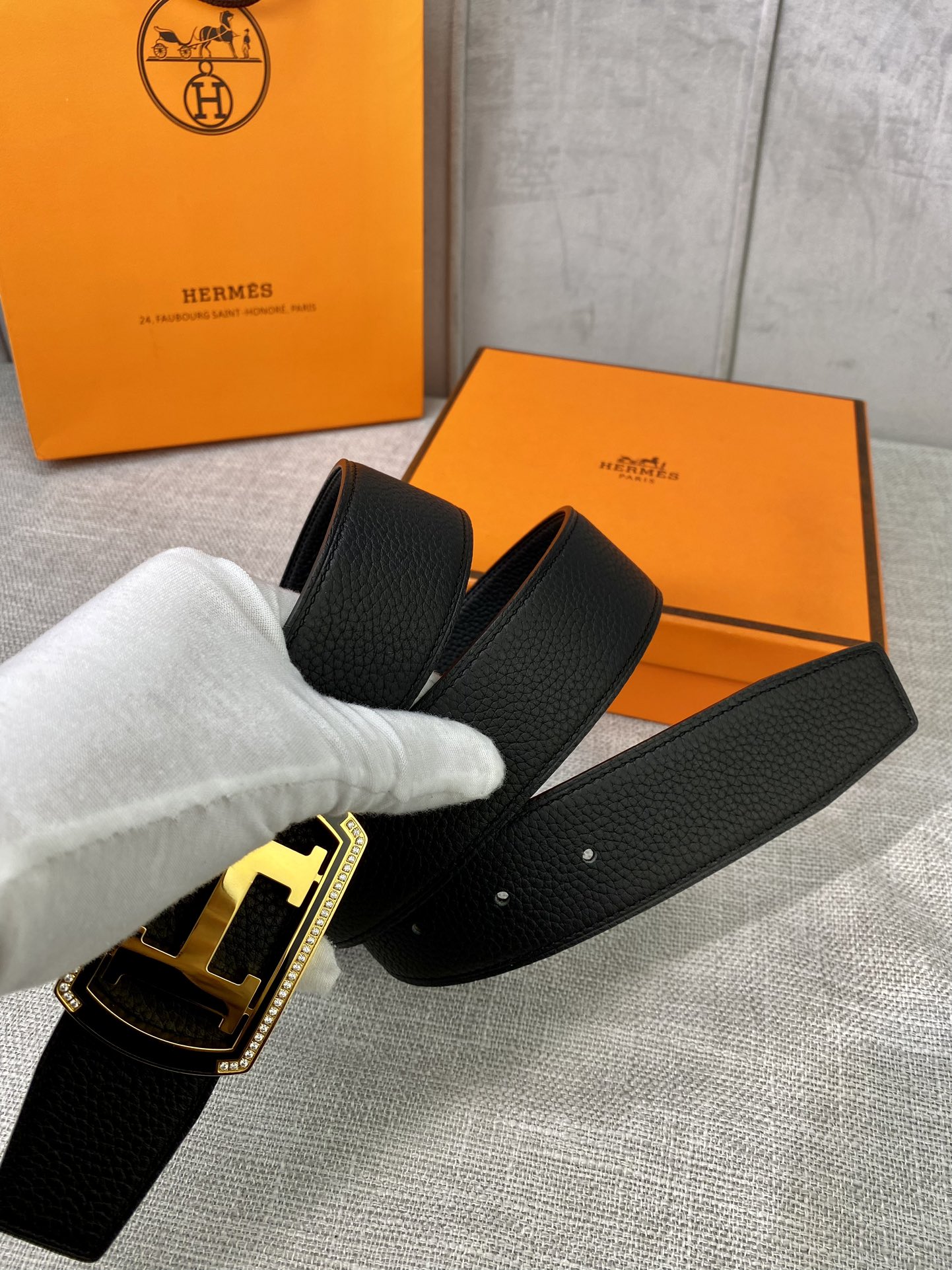 Hermes-38MM爱马仕专柜同步进口epsom双面小牛皮精钢精品五金双面可用