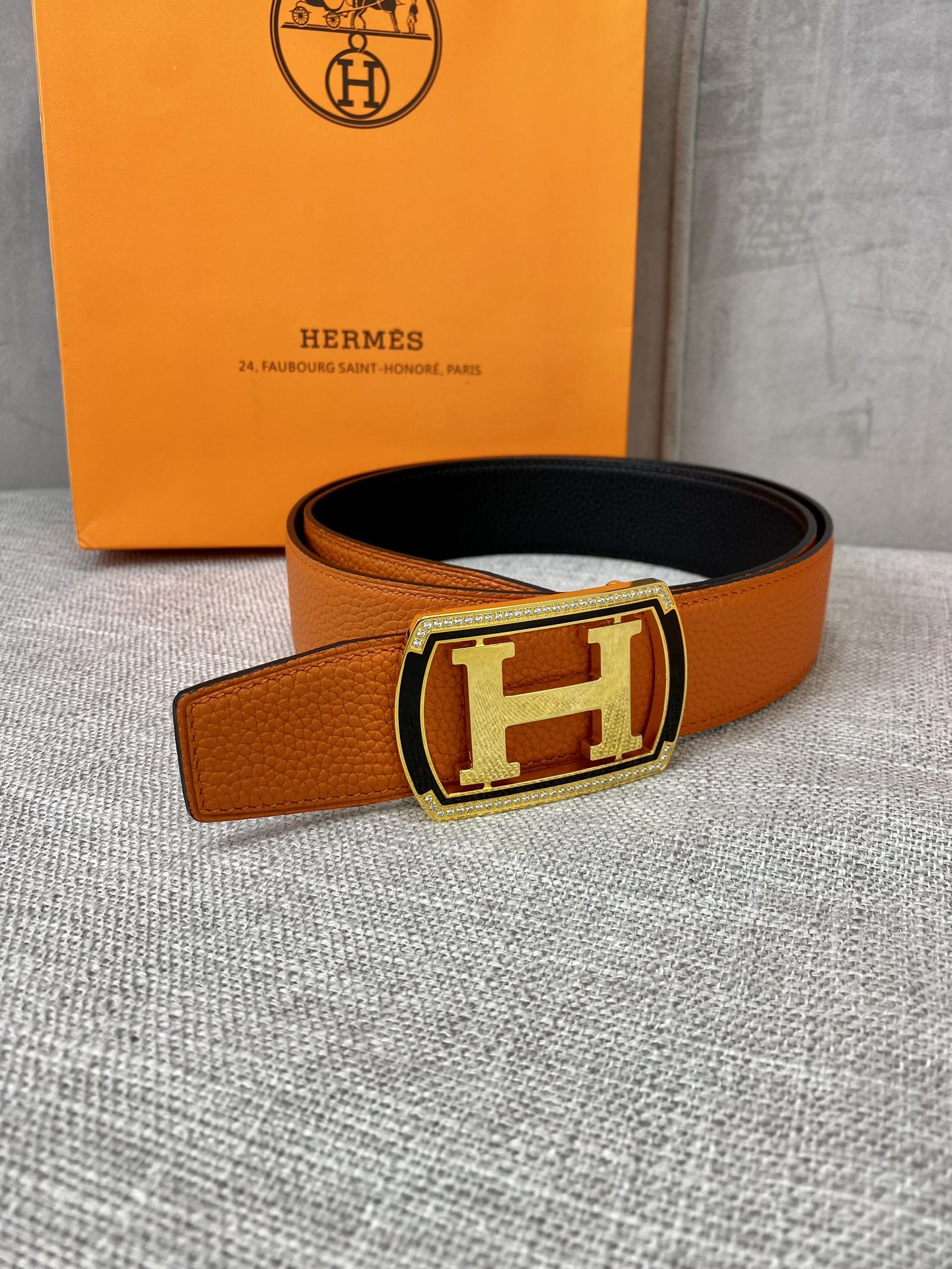 Hermes-38MM爱马仕专柜同步进口epsom双面小牛皮精钢精品五金双面可用