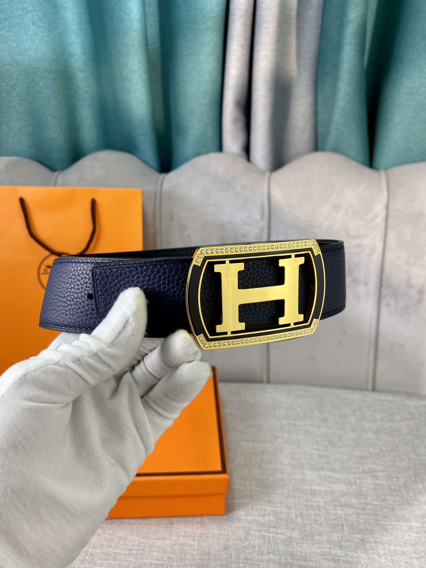 Hermes-38MM爱马仕专柜同步进口epsom双面小牛皮精钢精品五金双面可用