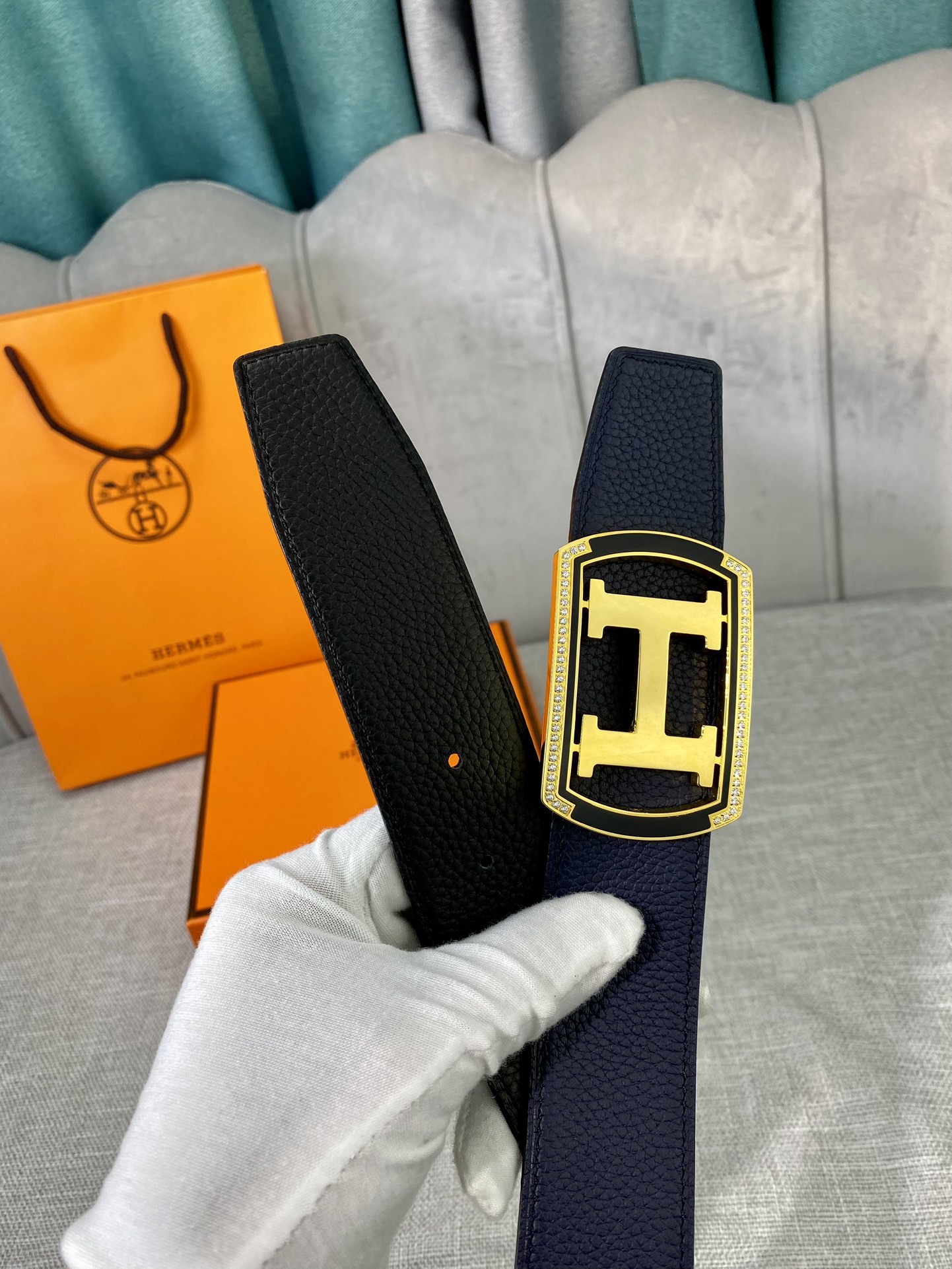 Hermes-38MM爱马仕专柜同步进口epsom双面小牛皮精钢精品五金双面可用