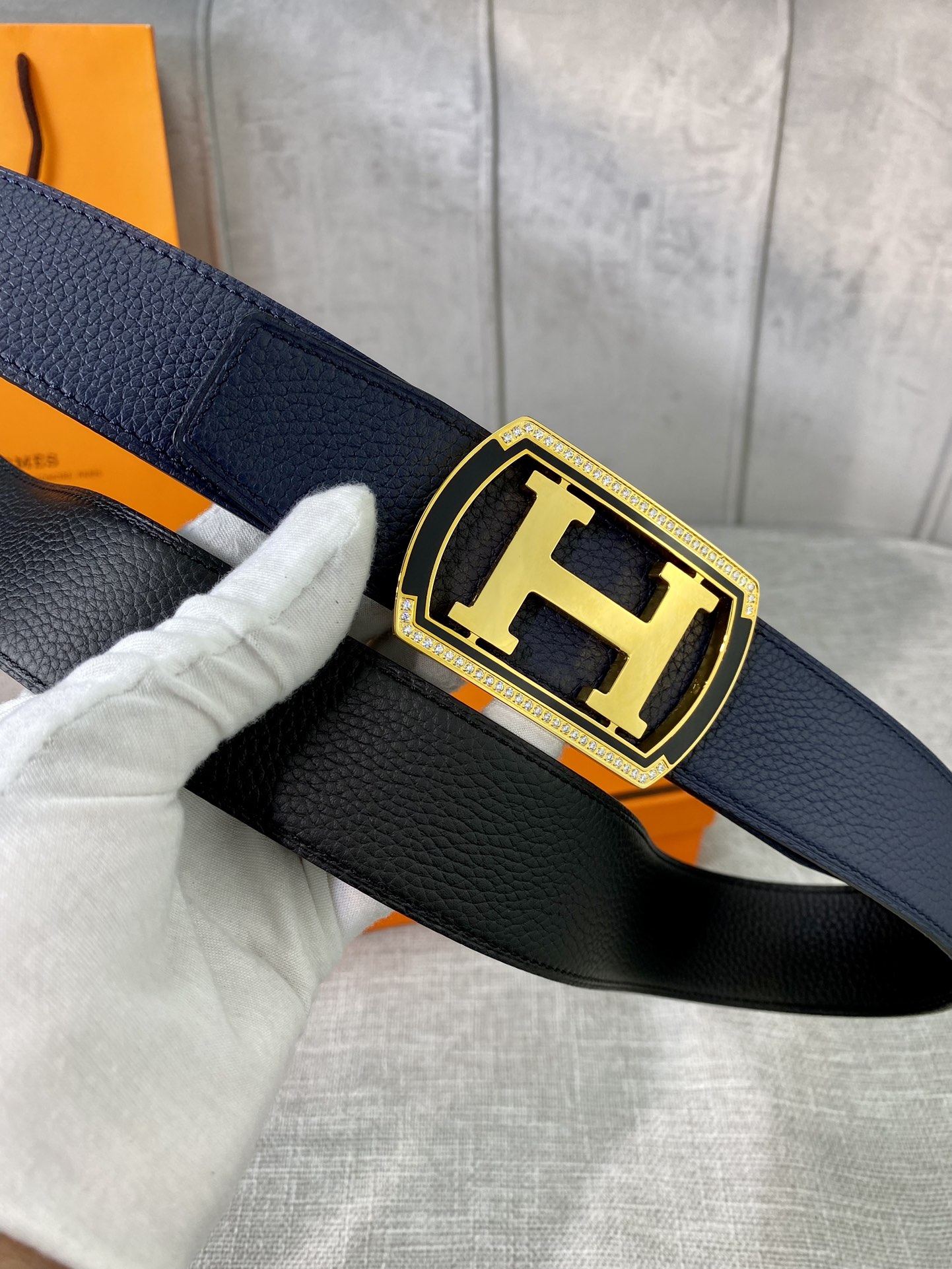 Hermes-38MM爱马仕专柜同步进口epsom双面小牛皮精钢精品五金双面可用