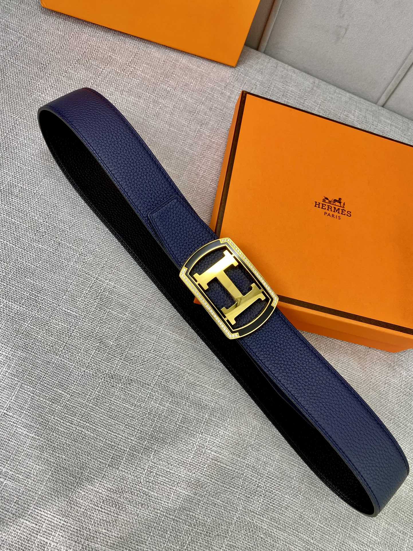 Hermes-38MM爱马仕专柜同步进口epsom双面小牛皮精钢精品五金双面可用