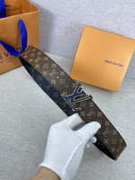 Louis Vuitton Belts Splicing Monogram Canvas Calfskin Cowhide LV Circle