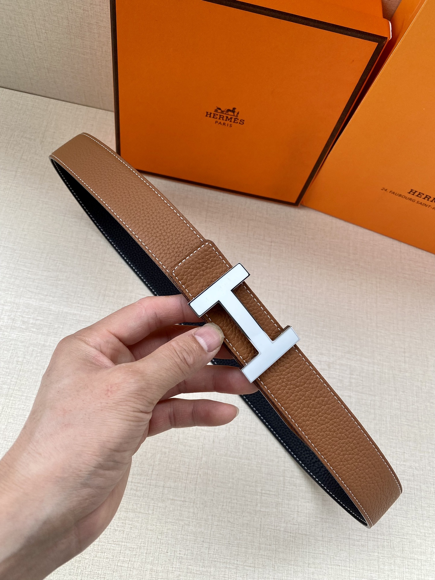 .2宽H家官网同步Hermes-CONSTANCEBELTBUCKLE&REVERSIBLELEATHE