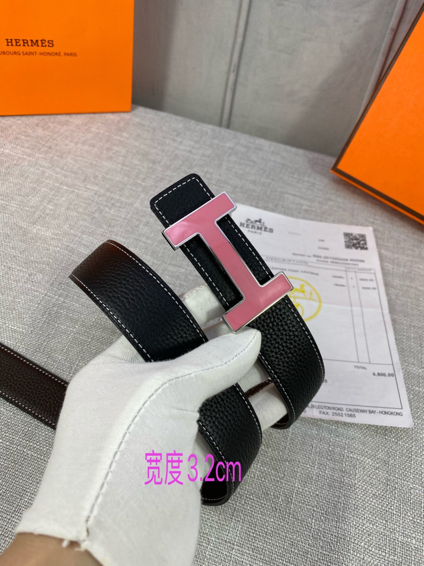 专柜同步Hermes爱马仕专柜同款3.2cm宽带身采用进口头层Togo牛皮boxer牛皮衬里配以珐琅精品