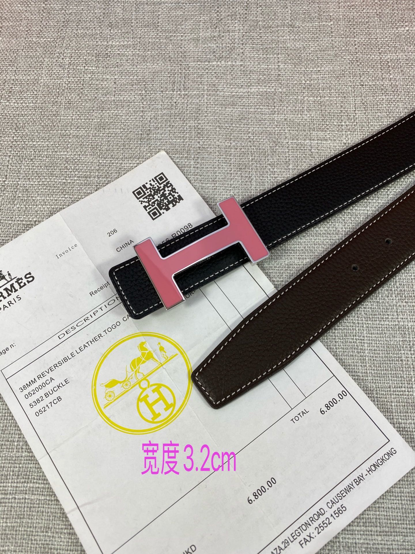 专柜同步Hermes爱马仕专柜同款3.2cm宽带身采用进口头层Togo牛皮boxer牛皮衬里配以珐琅精品