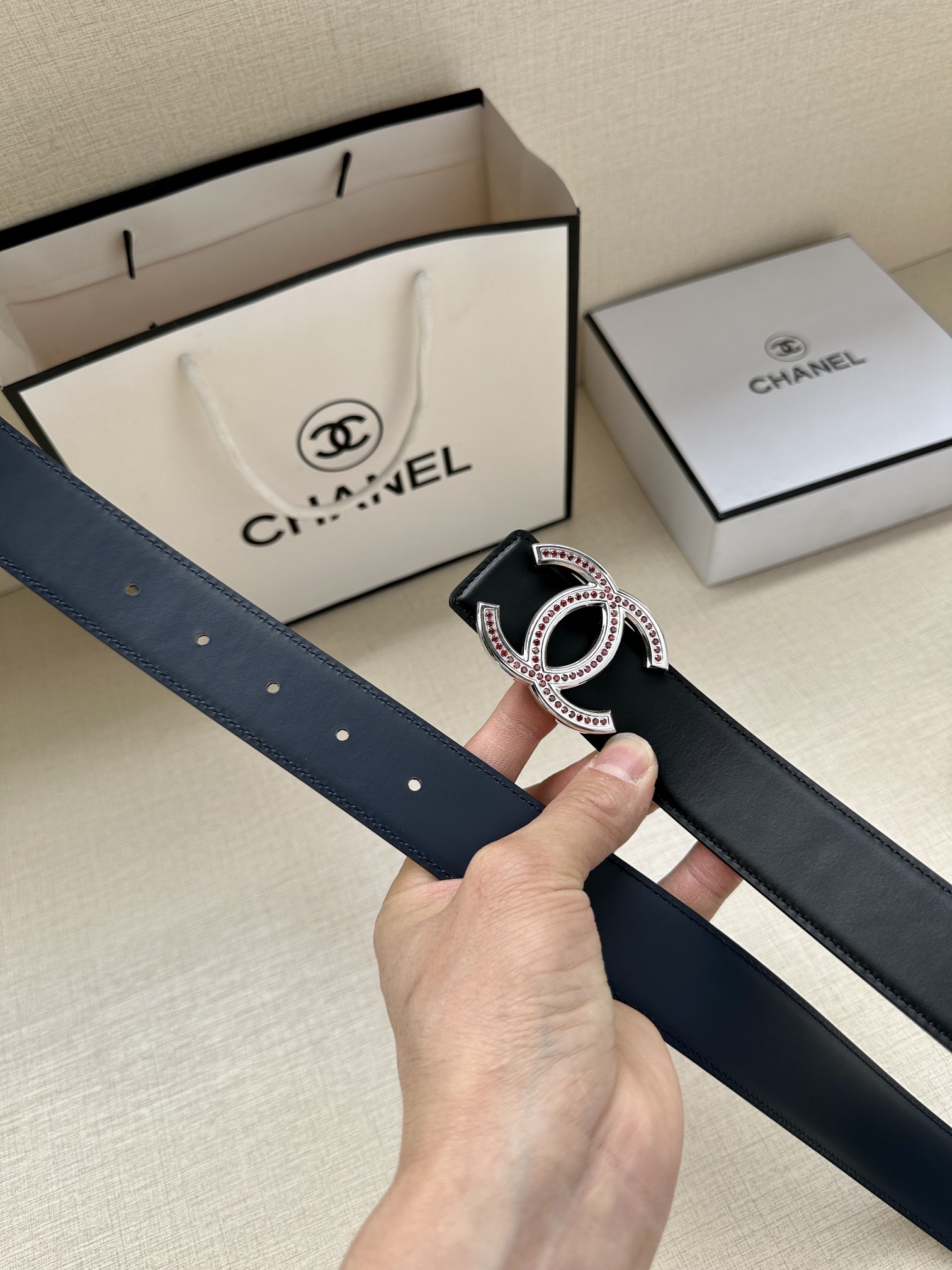 CHANEL香奈儿专柜专柜同款皮带正品开模复五金采用logo经典进口平纹意大利香味胎牛皮3.4女神必备款