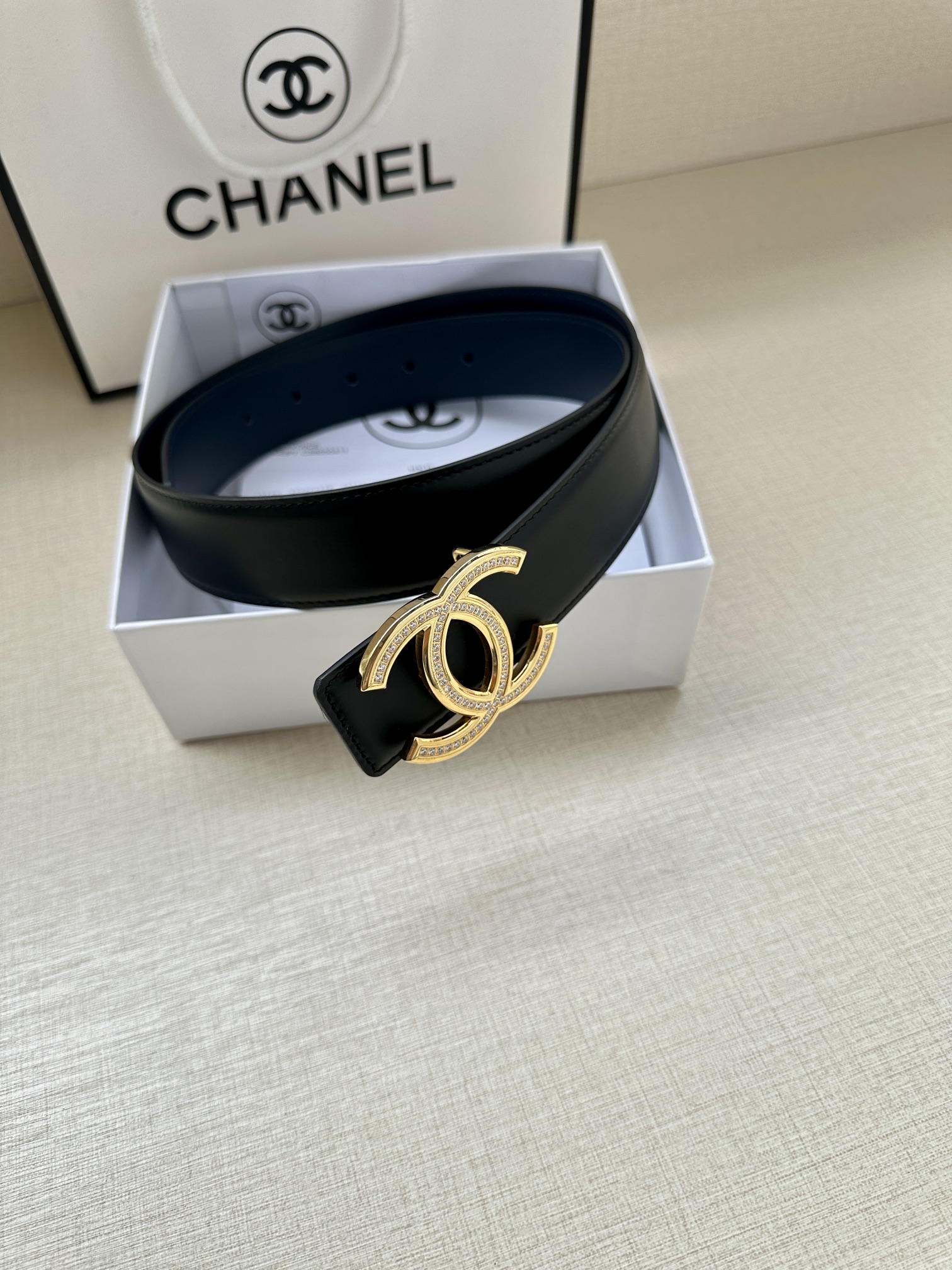 CHANEL香奈儿专柜专柜同款皮带正品开模复五金采用logo经典进口平纹意大利香味胎牛皮3.4女神必备款