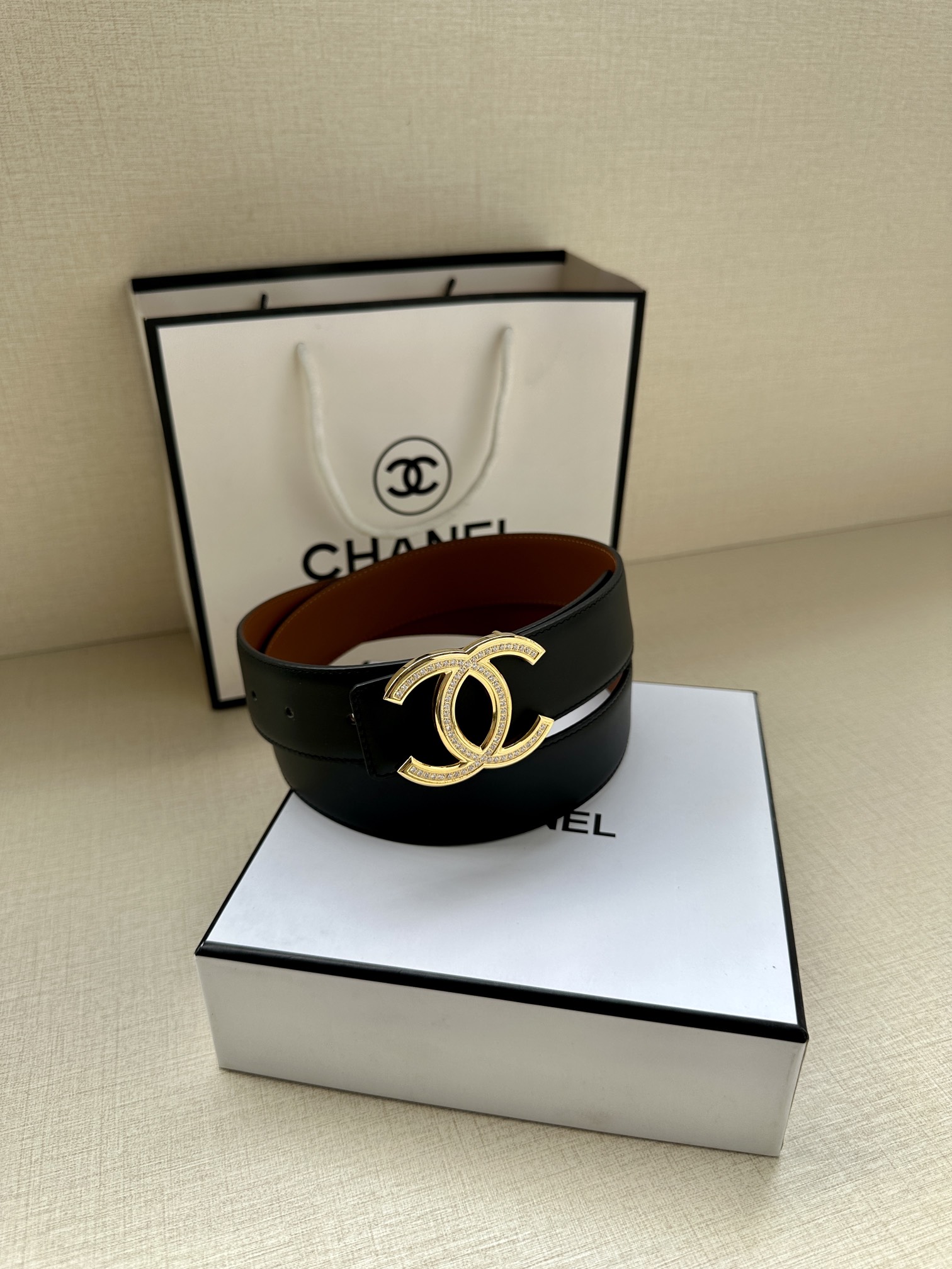 CHANEL香奈儿专柜专柜同款皮带正品开模复五金采用logo经典进口平纹意大利香味胎牛皮3.4女神必备款