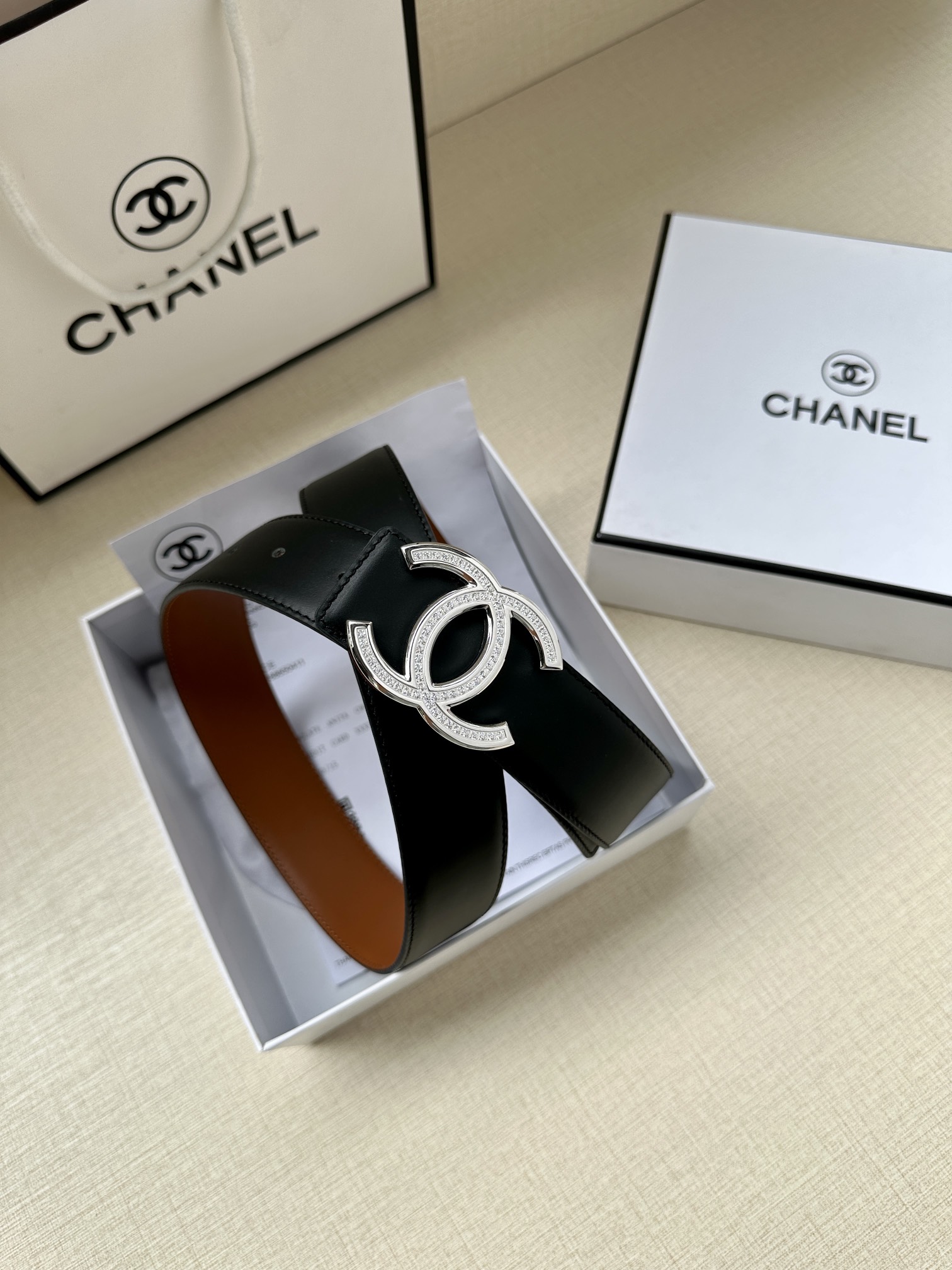 CHANEL香奈儿专柜专柜同款皮带正品开模复五金采用logo经典进口平纹意大利香味胎牛皮3.4女神必备款