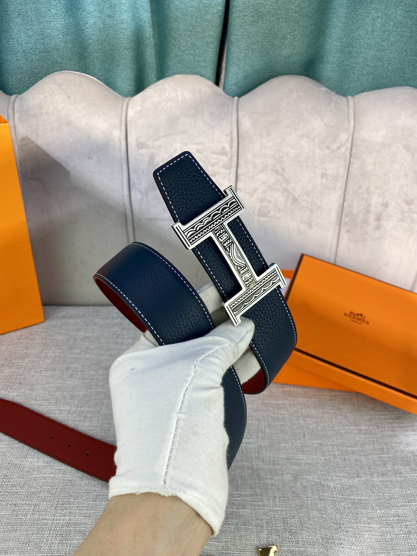 Hermes-HBELTBUCKLE&REVERSIBLELEATHERSTRAMM爱马仕专柜同步进口双