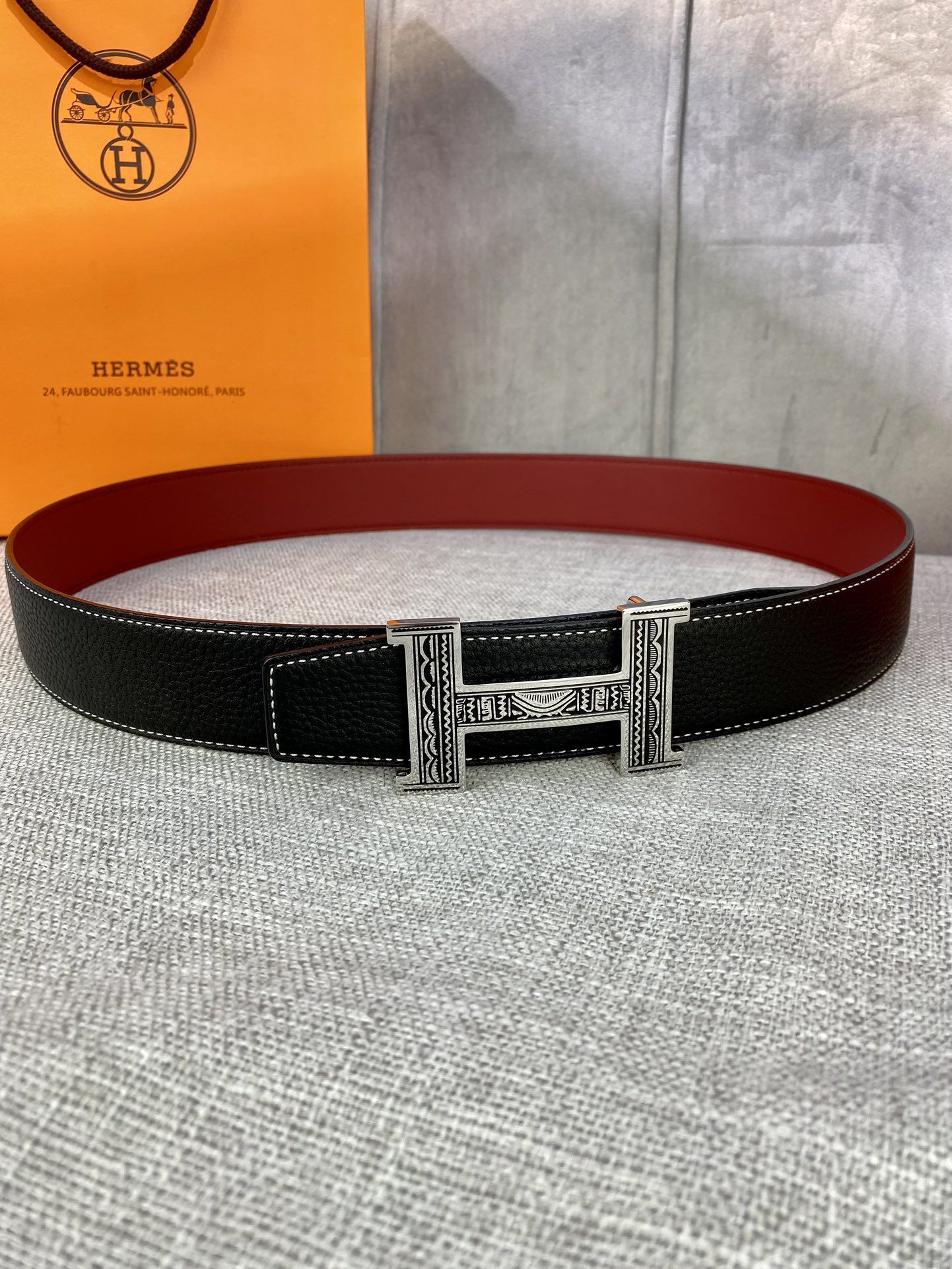 Hermes-HBELTBUCKLE&REVERSIBLELEATHERSTRAMM爱马仕专柜同步进口双