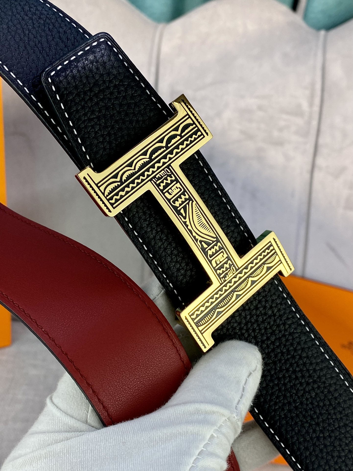 Hermes-HBELTBUCKLE&REVERSIBLELEATHERSTRAMM爱马仕专柜同步进口双