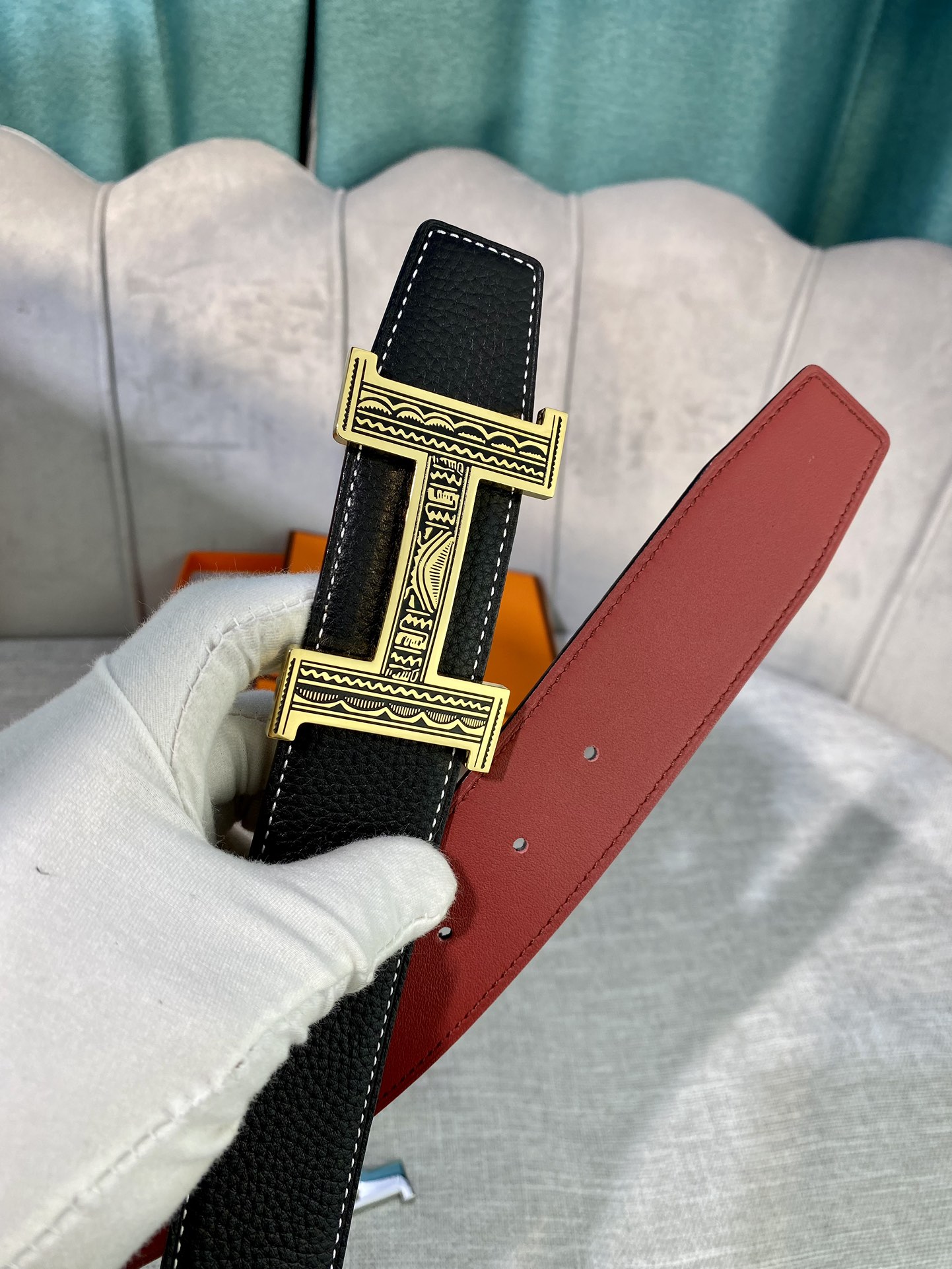 Hermes-HBELTBUCKLE&REVERSIBLELEATHERSTRAMM爱马仕专柜同步进口双