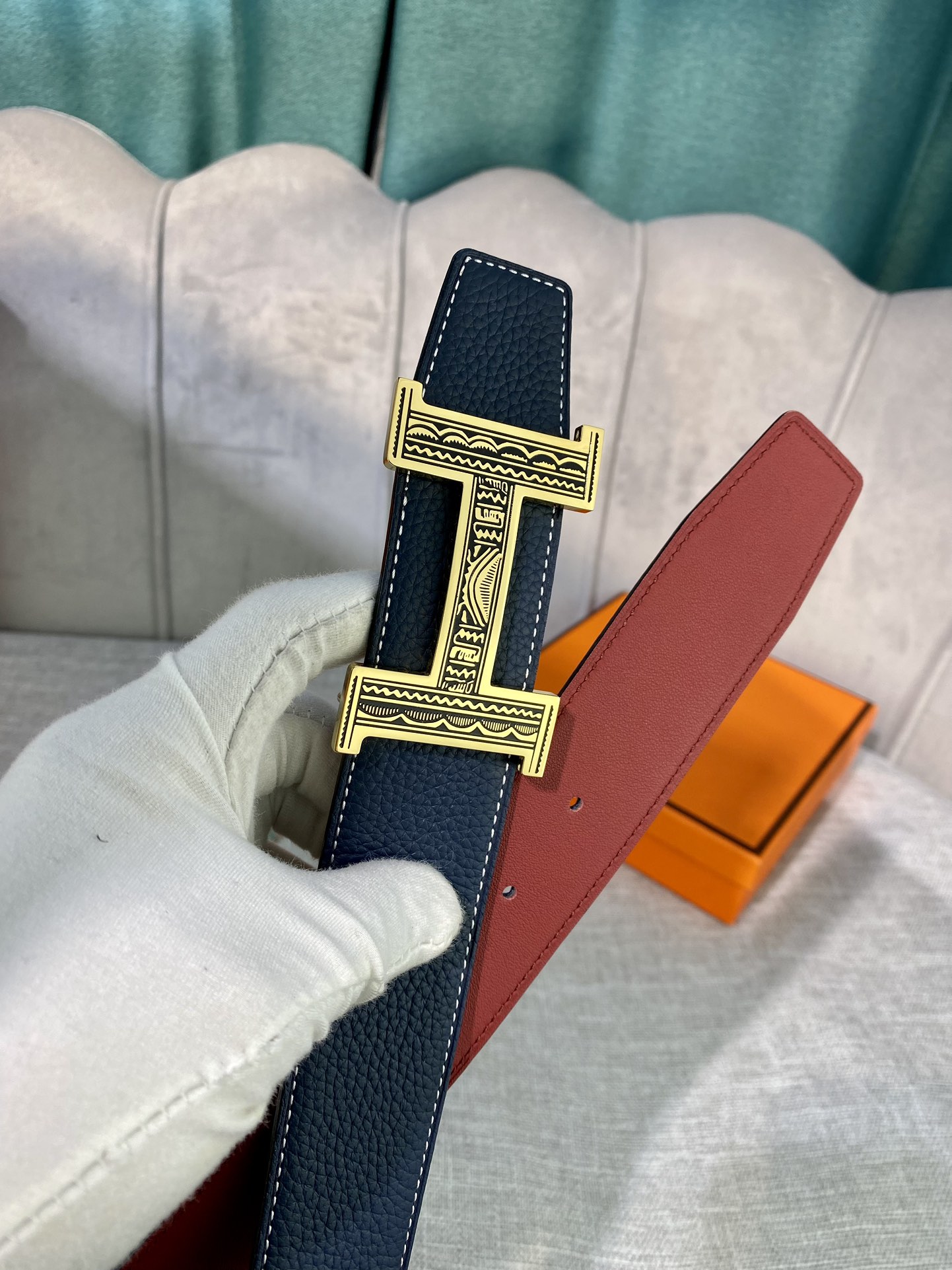 Hermes-HBELTBUCKLE&REVERSIBLELEATHERSTRAMM爱马仕专柜同步进口双