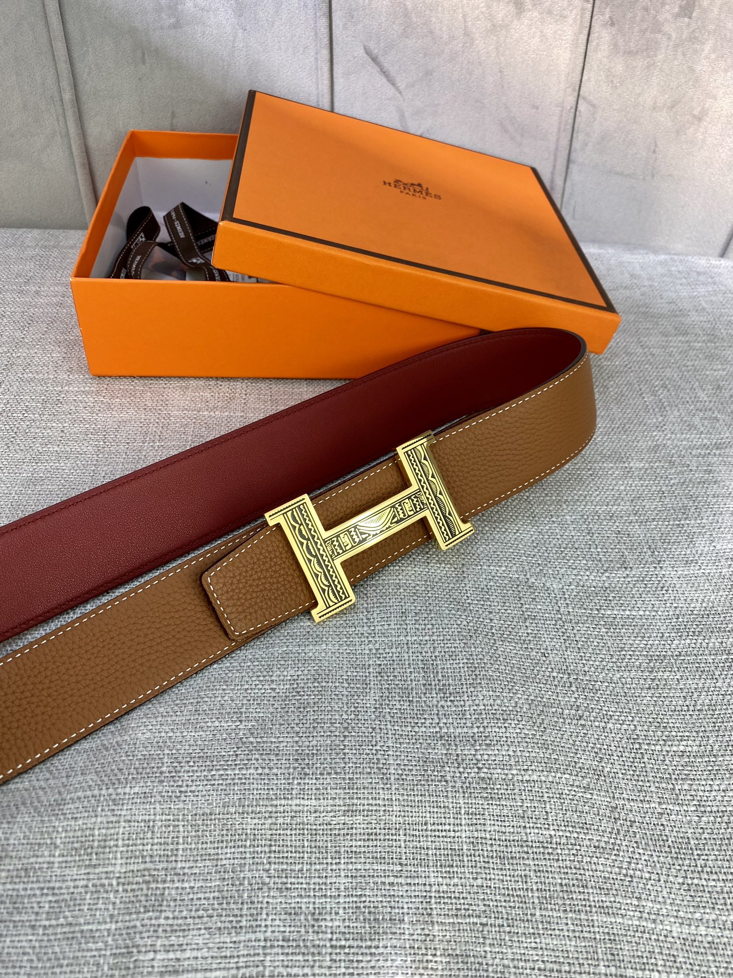 Hermes-HBELTBUCKLE&REVERSIBLELEATHERSTRAMM爱马仕专柜同步进口双