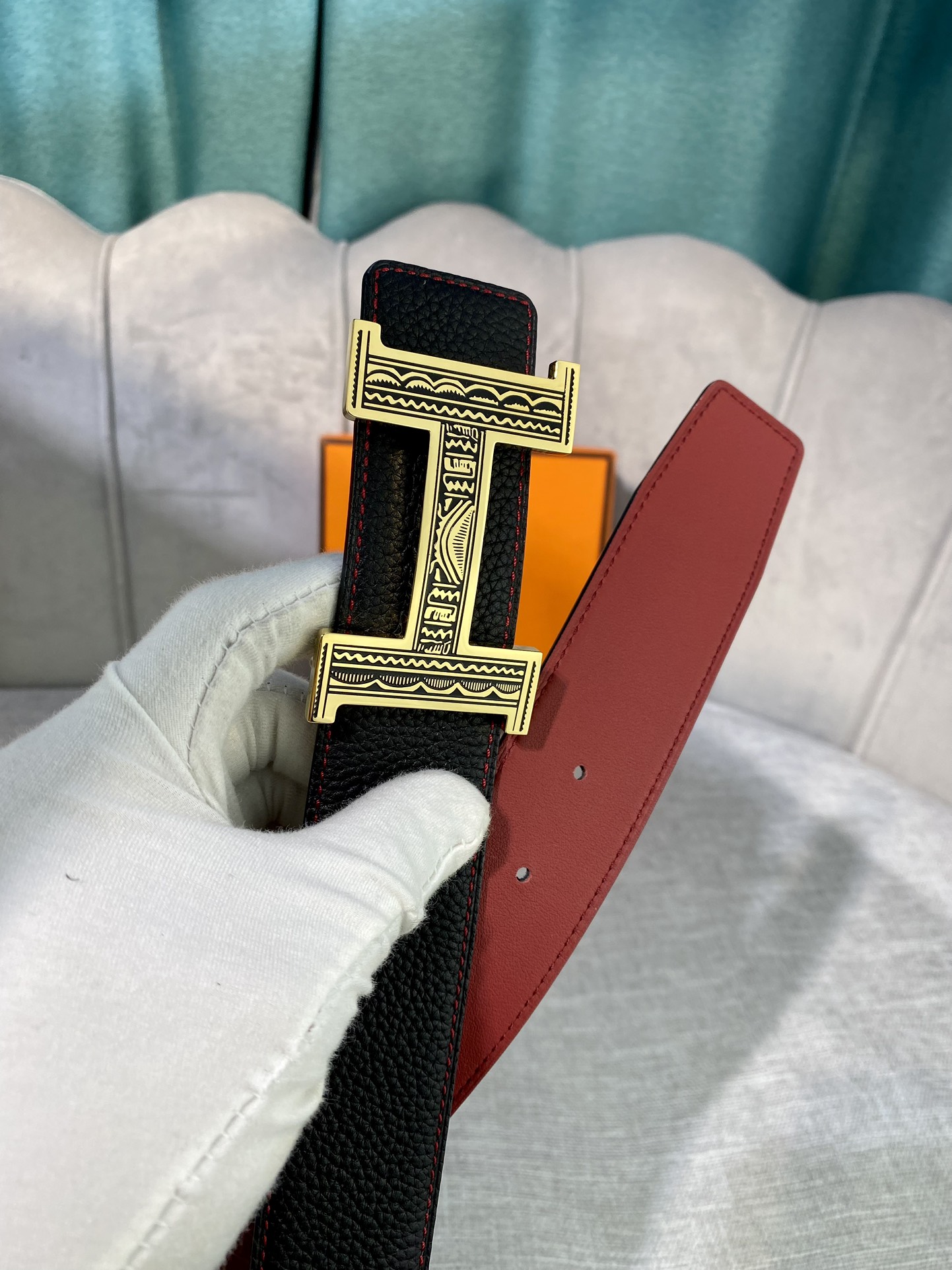 Hermes-HBELTBUCKLE&REVERSIBLELEATHERSTRAMM爱马仕专柜同步进口双