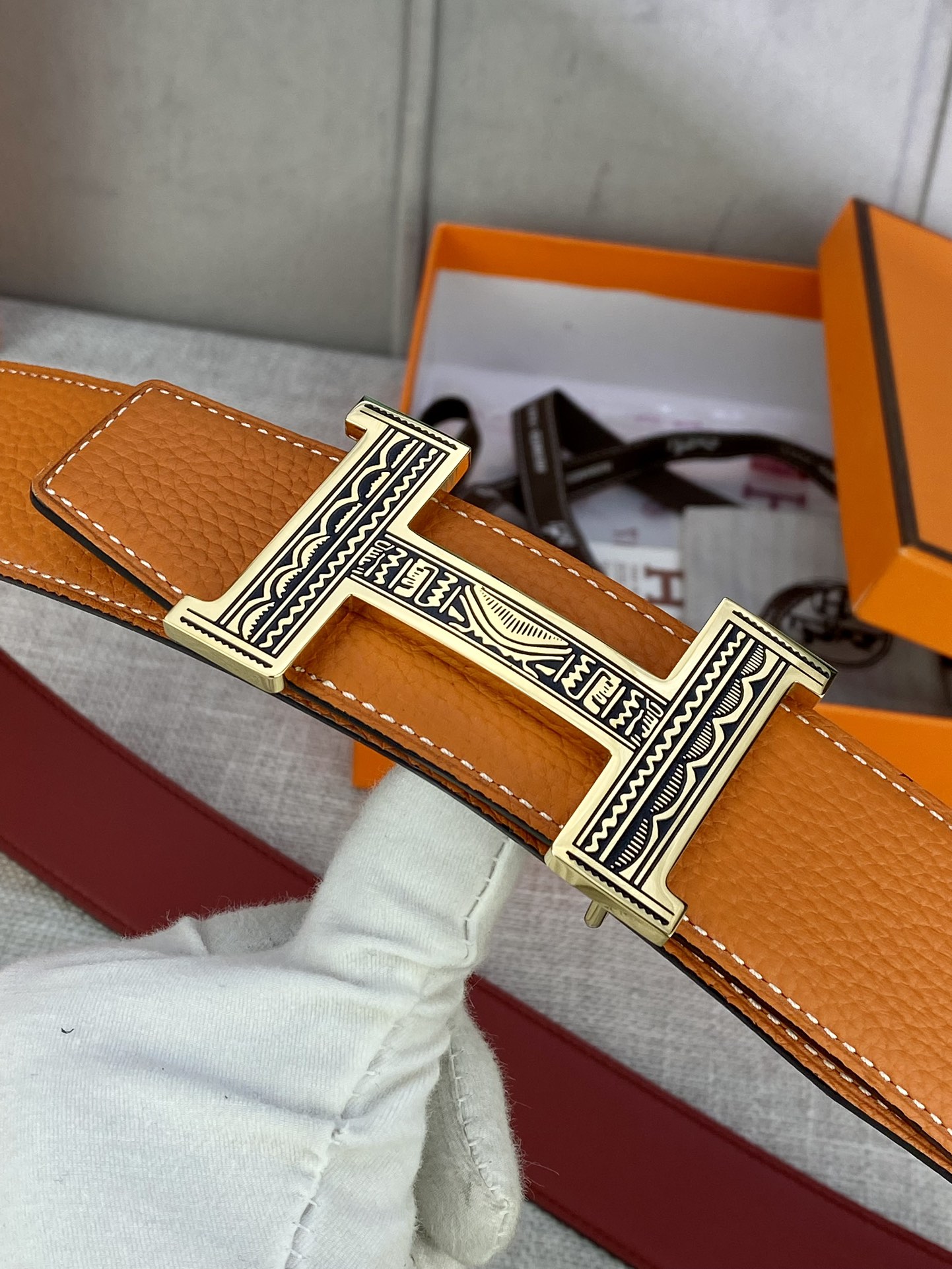 Hermes-HBELTBUCKLE&REVERSIBLELEATHERSTRAMM爱马仕专柜同步进口双