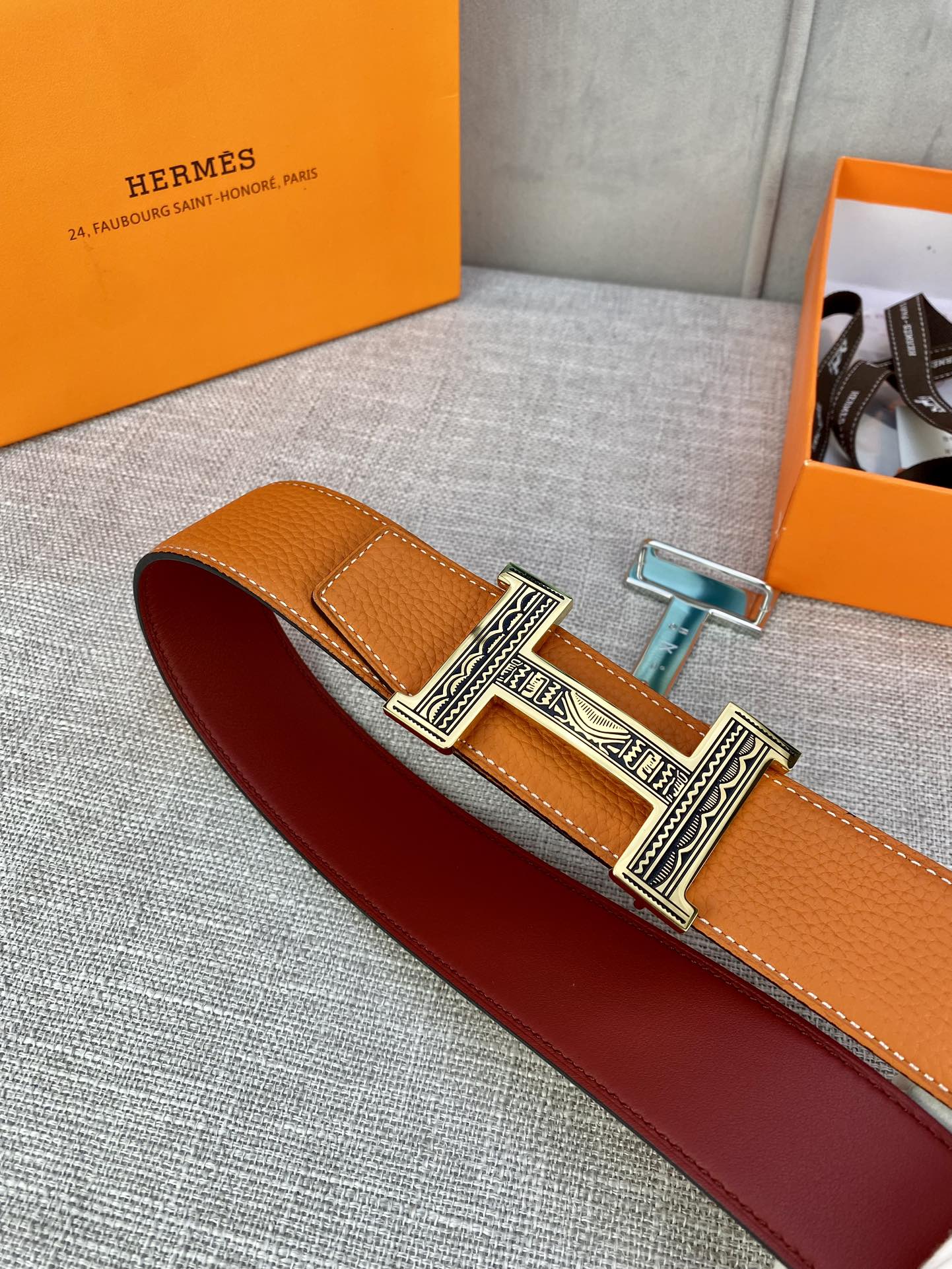 Hermes-HBELTBUCKLE&REVERSIBLELEATHERSTRAMM爱马仕专柜同步进口双