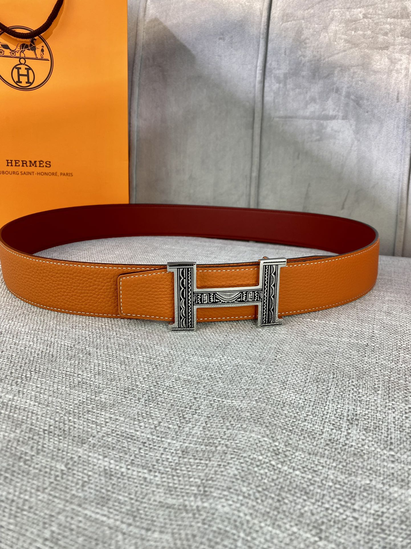 Hermes-HBELTBUCKLE&REVERSIBLELEATHERSTRAMM爱马仕专柜同步进口双