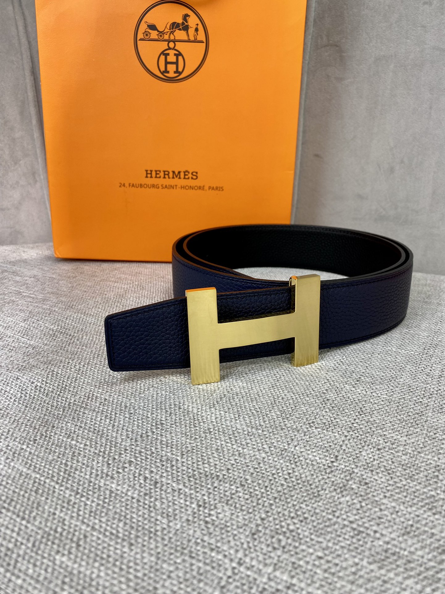 Hermes-3.8宽爱马仕专柜同步进epsom双面小牛皮精钢精品五金双面可用