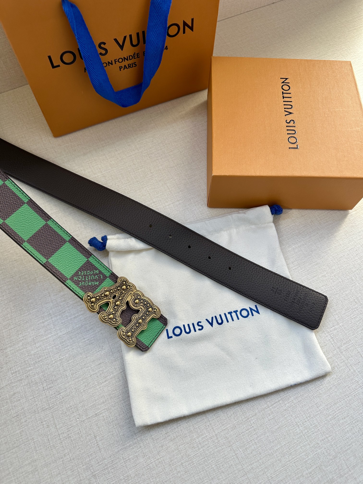 LV Style Leather Men's Belts Men's Belts Men's Belt detail image 7 from source 766554