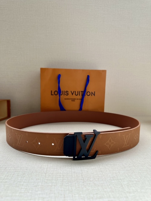 Louis Vuitton Shadow Leather Belt - Monogram Design, Modern Buckle 1 Louis Vuitton Shadow Leather Belt - Monogram Design, Modern Buckle