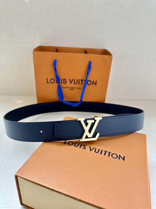 Louis Vuitton Heritage Reversible Belt - 3.4cm Width, Gold Buckle 1 Louis Vuitton Heritage Reversible Belt - 3.4cm Width, Gold Buckle