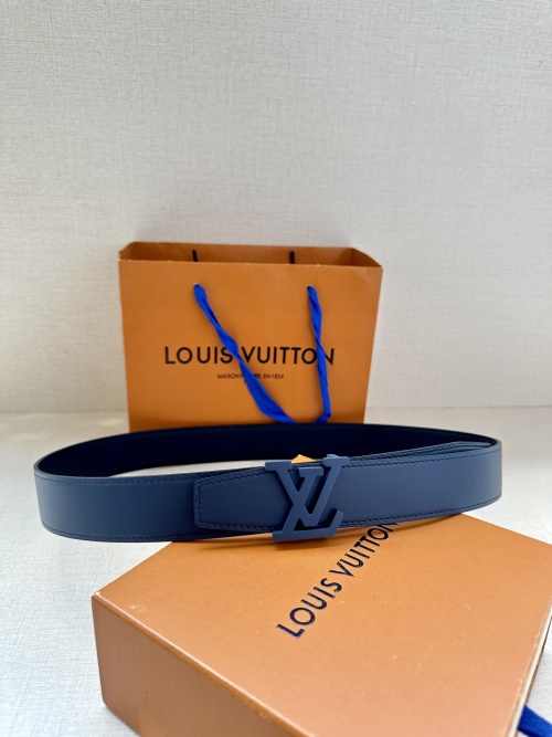 Louis Vuitton Heritage Reversible Belt - 3.4" Wide, Iconic LV Buckle 1 Louis Vuitton Heritage Reversible Belt - 3.4" Wide, Iconic LV Buckle