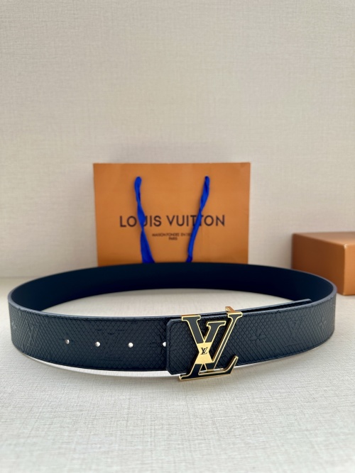 Louis Vuitton Monogram Shadow Leather Belt with Enamel Buckle for Men 1 Louis Vuitton Monogram Shadow Leather Belt with Enamel Buckle for Men