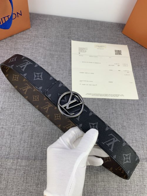 Louis Vuitton Monogram Eclipse Reversible Belt, 4.0 cm - Versatile Style