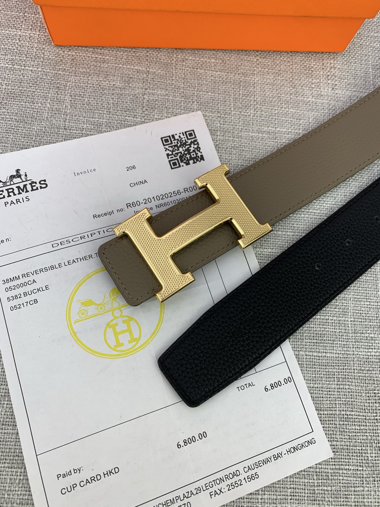  Hermes 爱马仕，专柜同款，3.8cm宽，带身采用进口头层Togo牛皮，boxer牛皮衬里，配以精