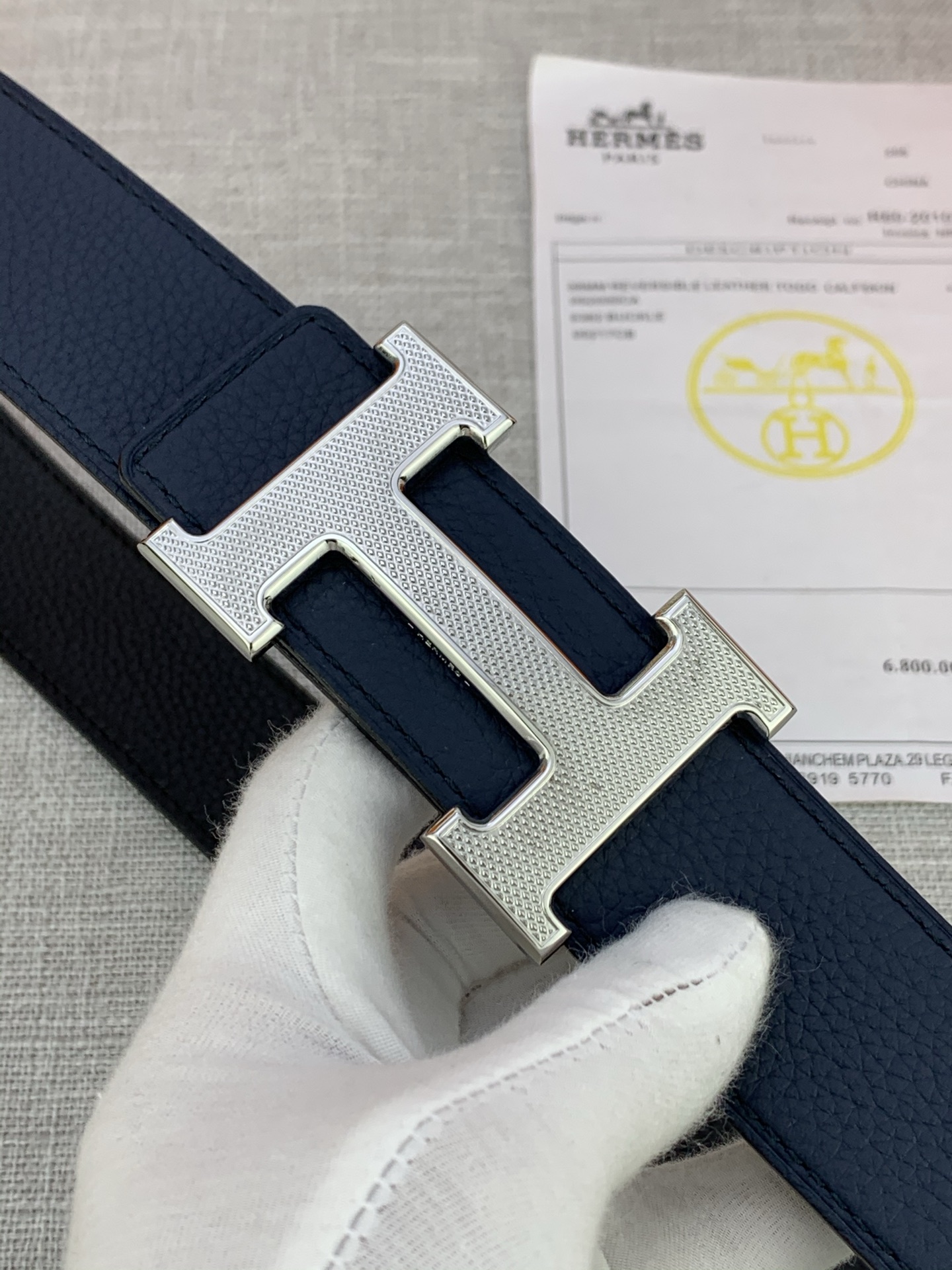  Hermes 爱马仕，专柜同款，3.8cm宽，带身采用进口头层Togo牛皮，boxer牛皮衬里，配以精