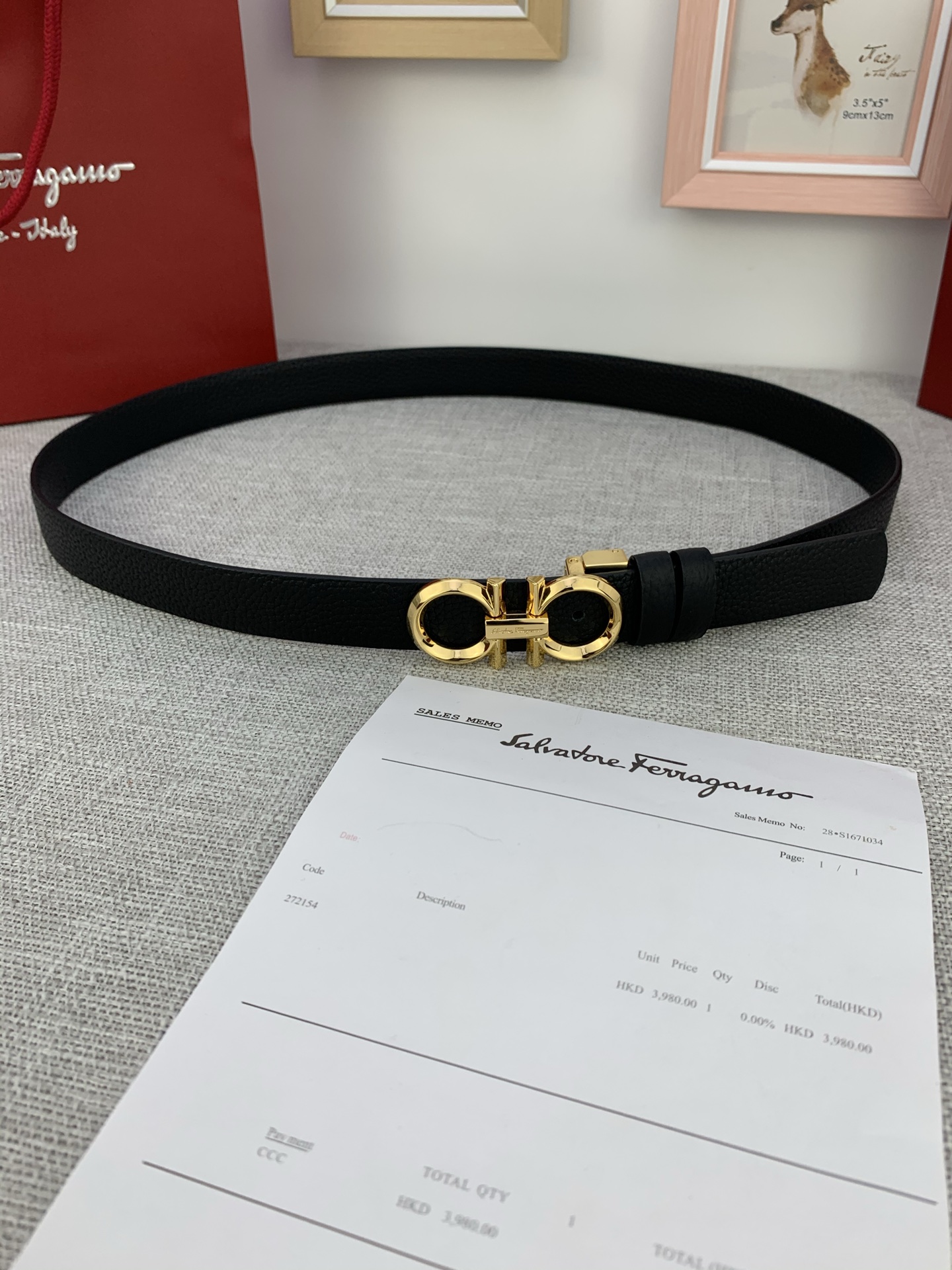 “Salvatore Ferragamo Cattle Leather Belt with Gancini Logo – Perfect Fit and Style” - 图片 9
