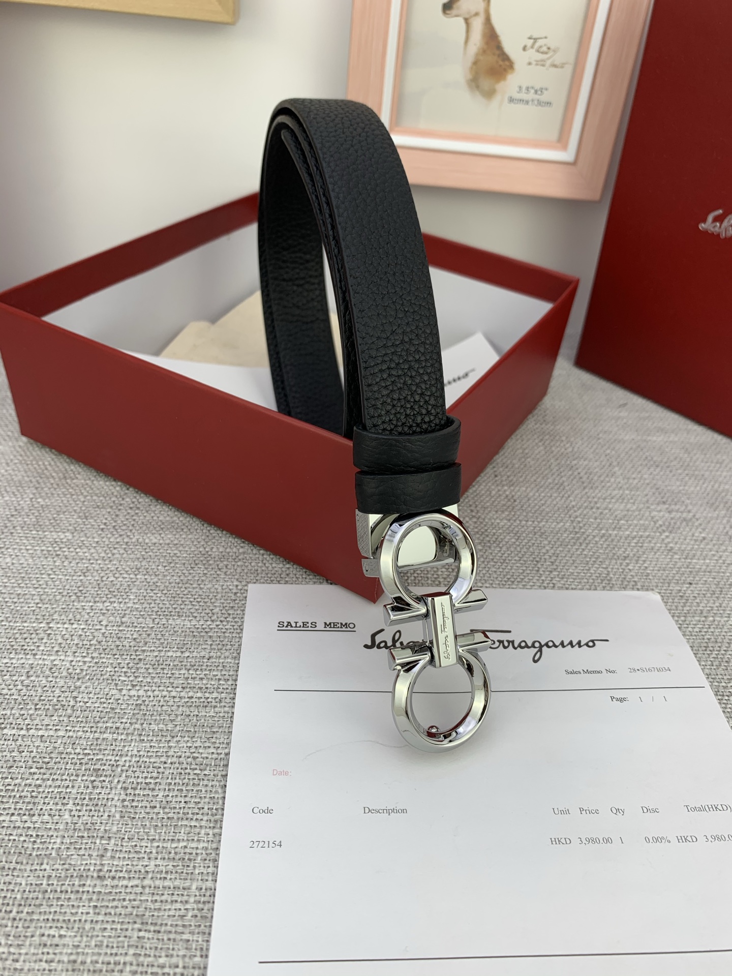 “Salvatore Ferragamo Cattle Leather Belt with Gancini Logo – Perfect Fit and Style” - 图片 4