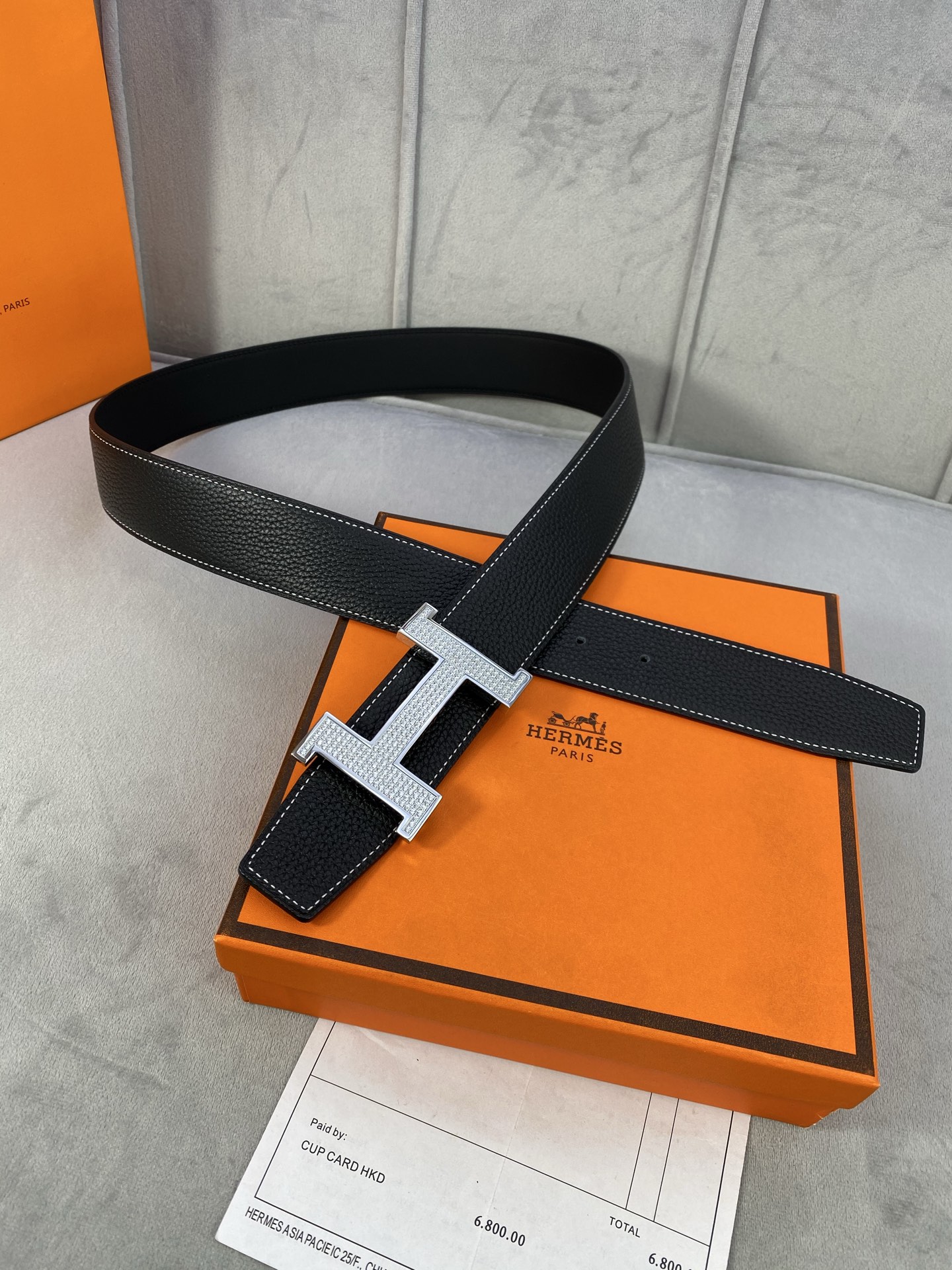 专柜同步 宽:3.8 爱马仕 Hermes 男士腰带 带身采用进口小牛皮