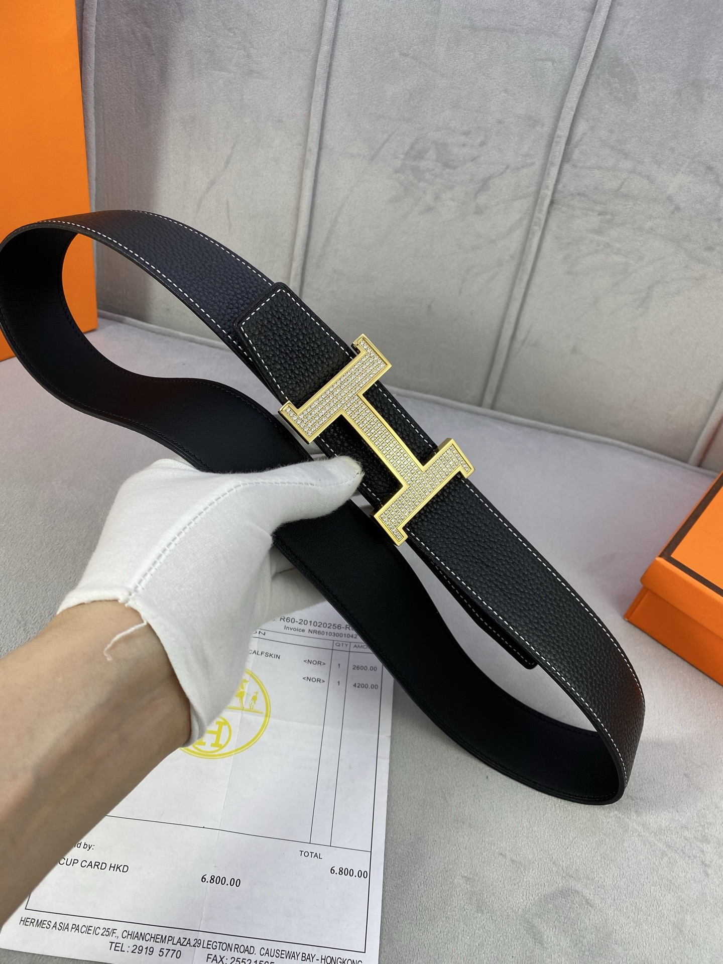 专柜同步 宽:3.8 爱马仕 Hermes 男士腰带 带身采用进口小牛皮