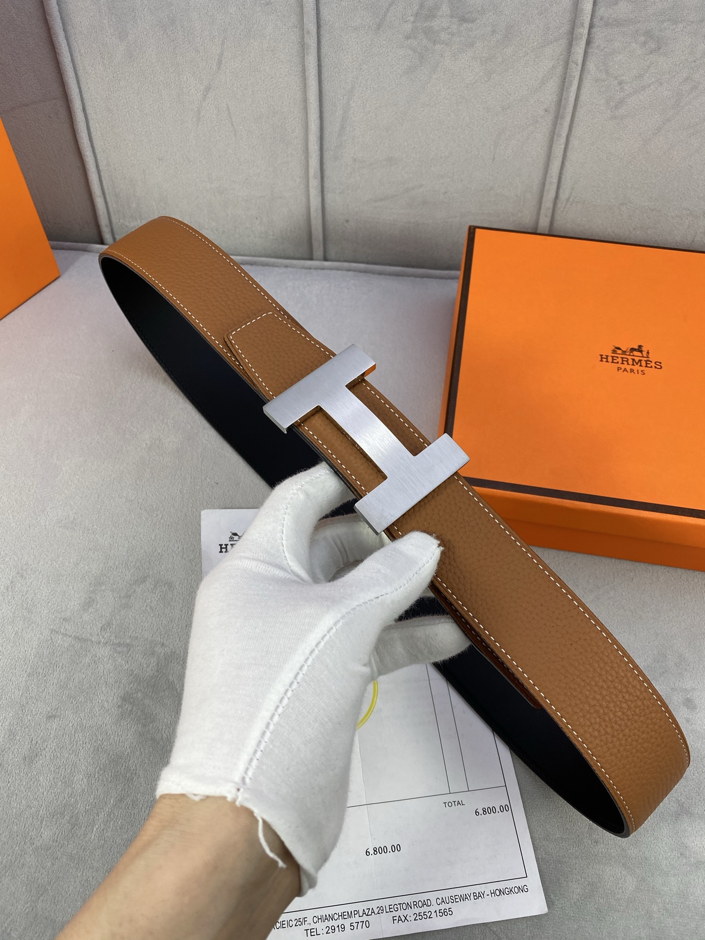  专柜同步 Hermes 爱马仕，专柜同款，3.8cm宽，带身采用进口头层Togo牛皮，boxer牛皮衬