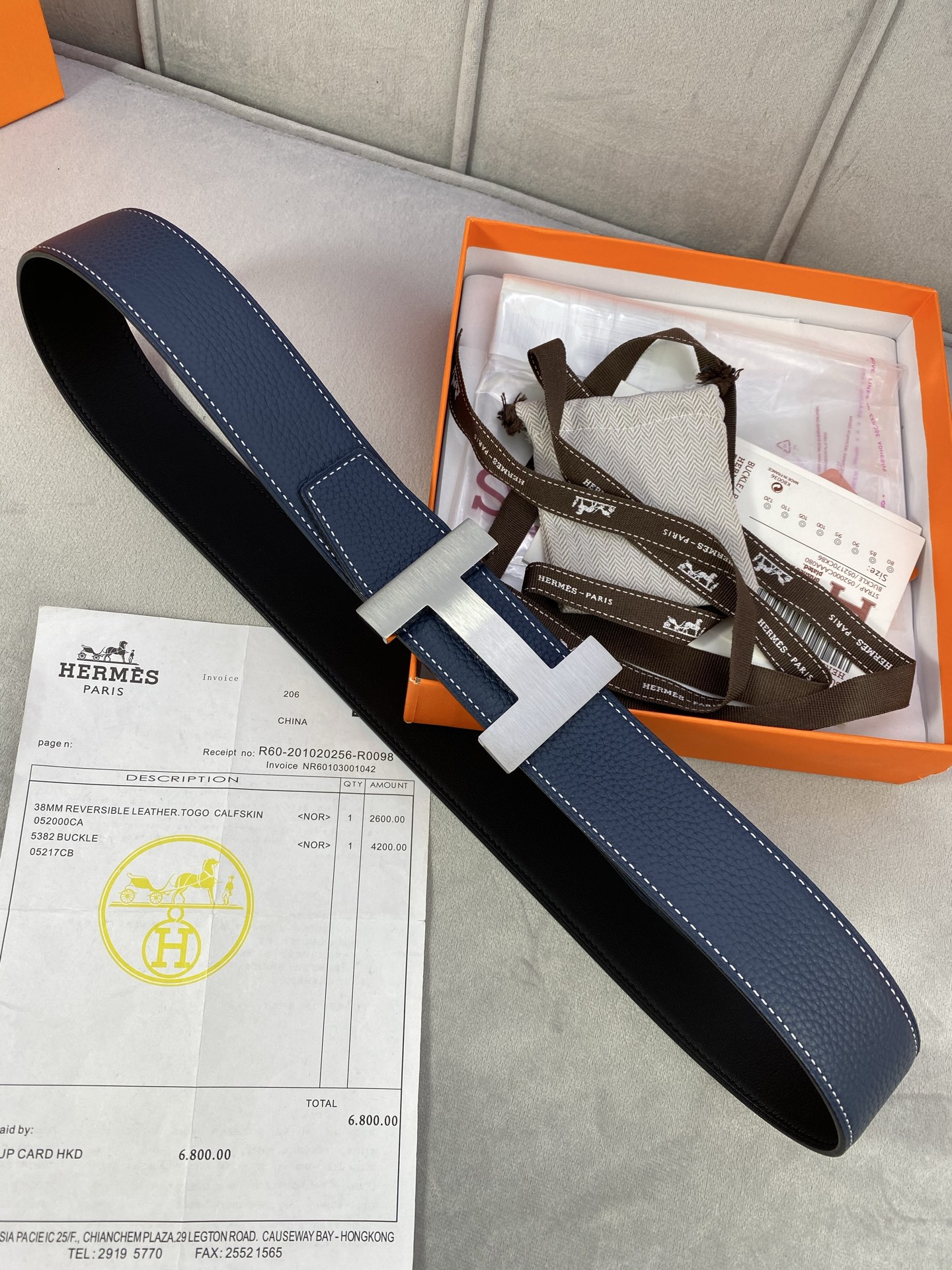  专柜同步 Hermes 爱马仕，专柜同款，3.8cm宽，带身采用进口头层Togo牛皮，boxer牛皮衬