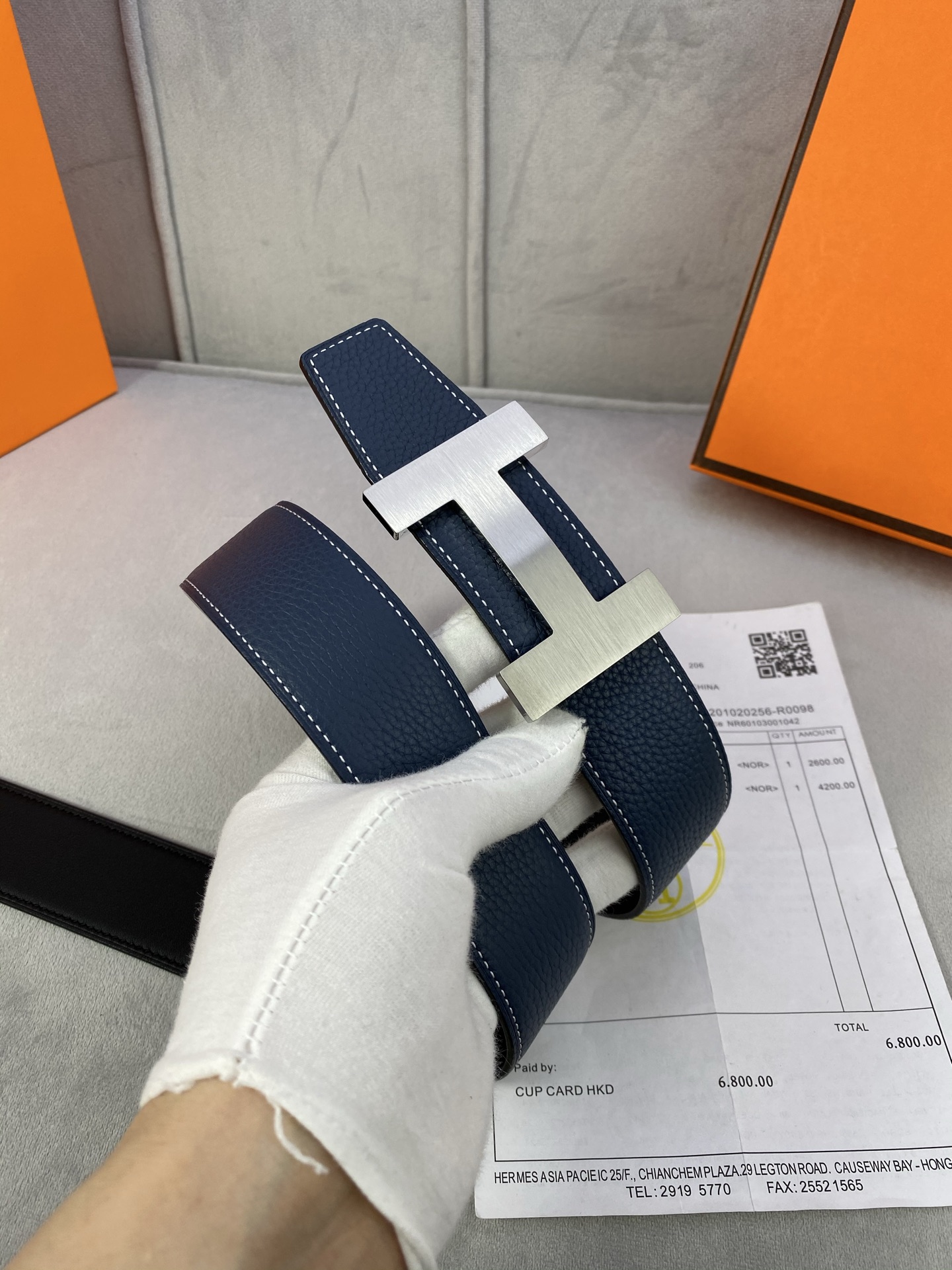  专柜同步 Hermes 爱马仕，专柜同款，3.8cm宽，带身采用进口头层Togo牛皮，boxer牛皮衬