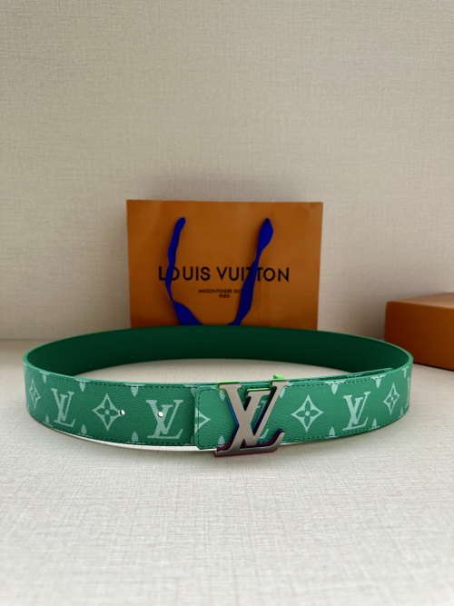 Louis Vuitton Initiales 4.0 Green Monogram Canvas Belt 1 Louis Vuitton Initiales 4.0 Green Monogram Canvas Belt