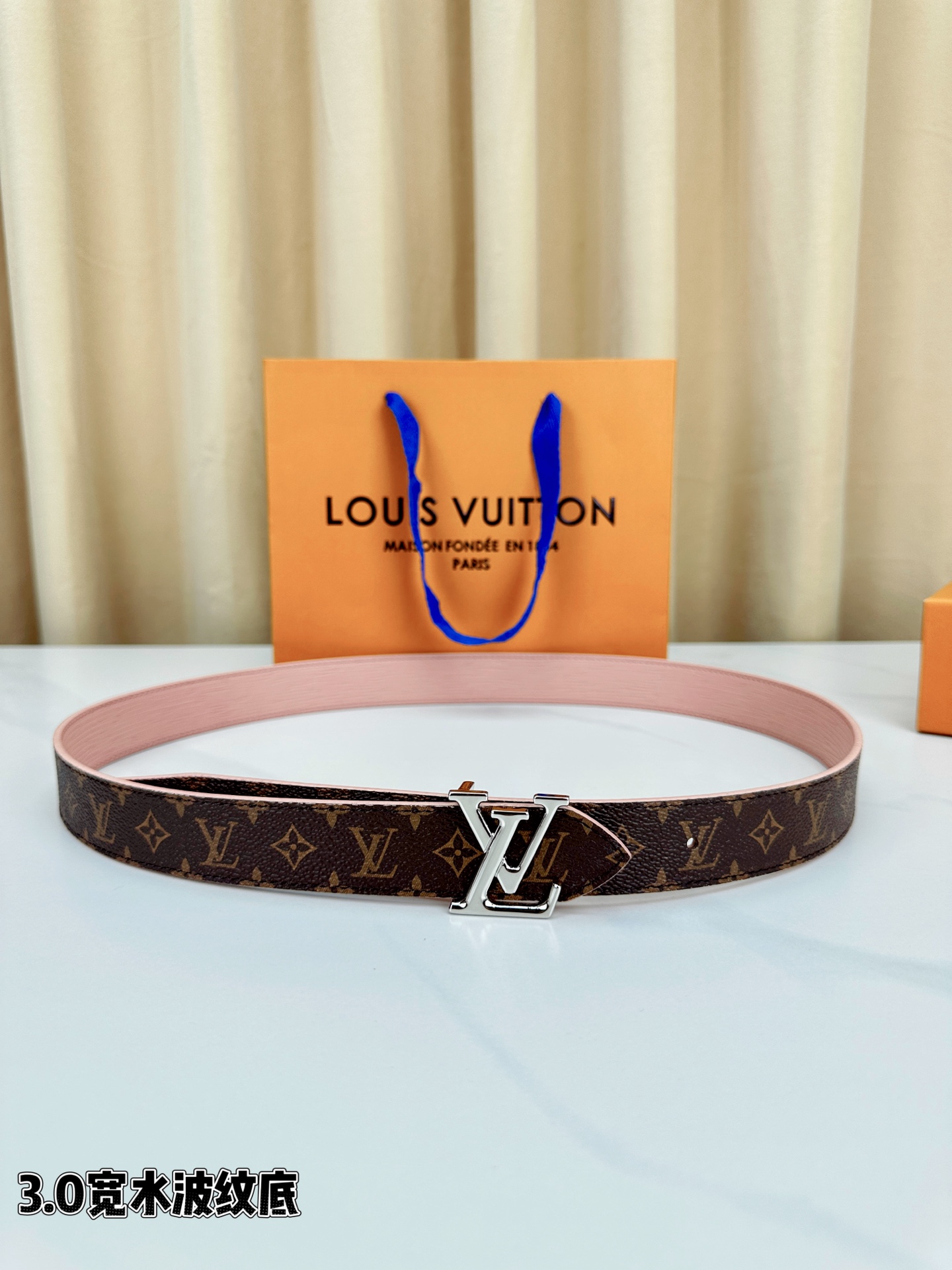 LV Style Pink Leather Women's Belts Lookbook Reference image 1