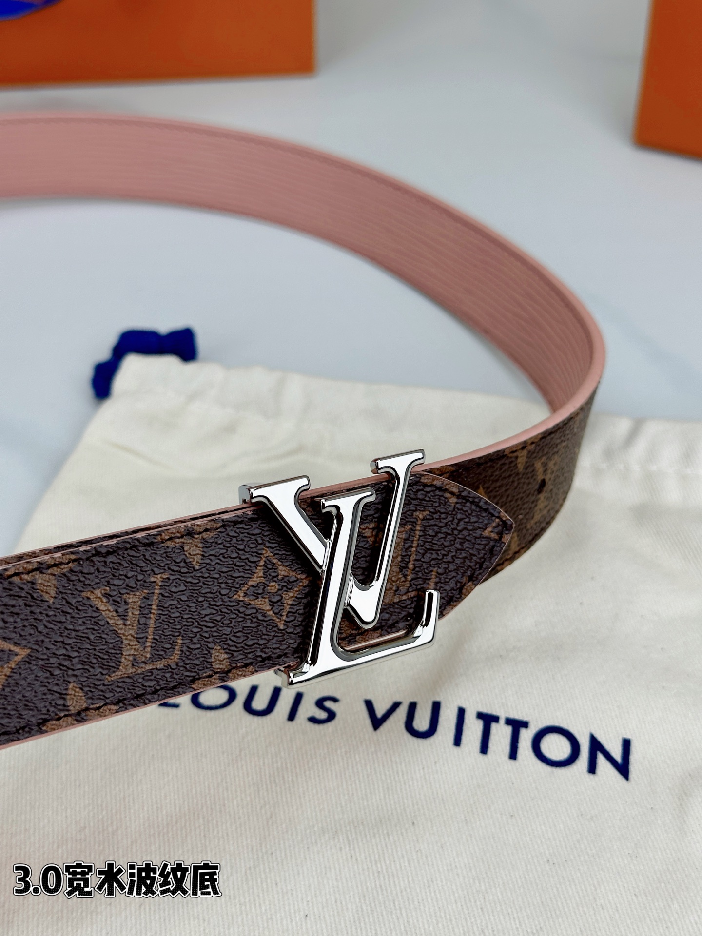 LV Style Pink Leather Women's Belts Lookbook Reference image 2